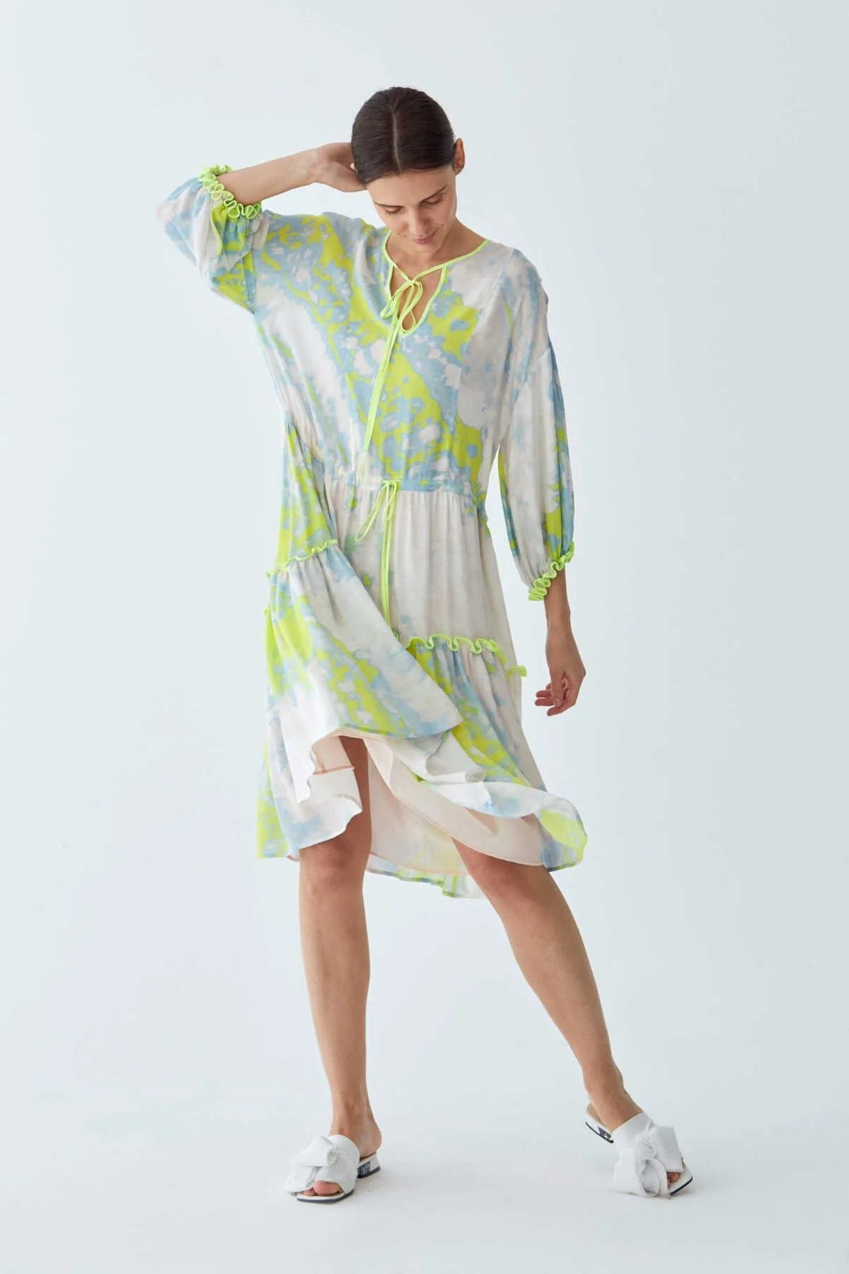 Desenli Salaş Günlük Elbise Standart Renk - 3