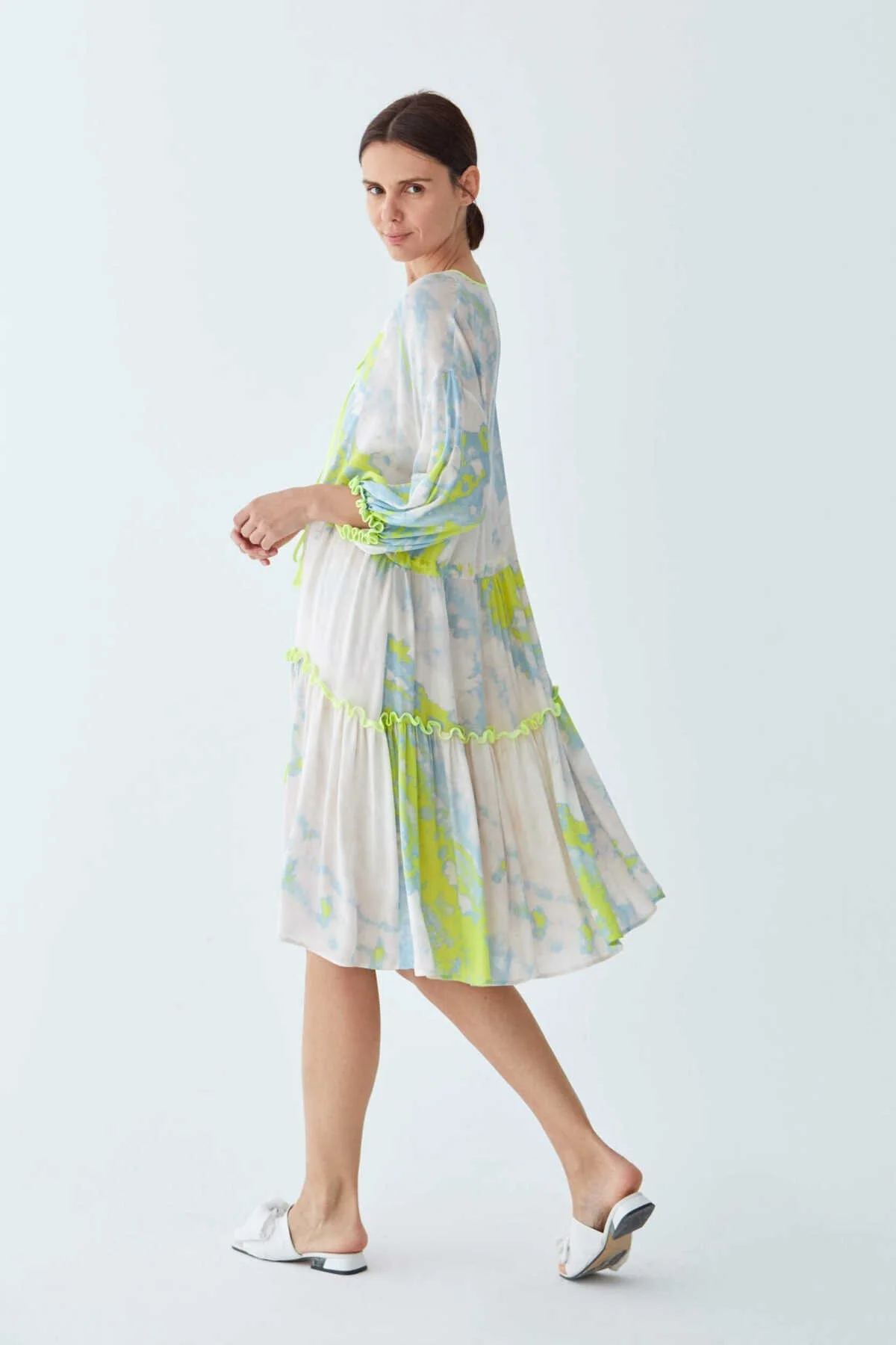 Desenli Salaş Günlük Elbise Standart Renk - 4