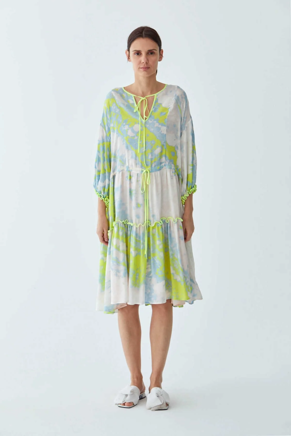 Desenli Salaş Günlük Elbise Standart Renk - 1