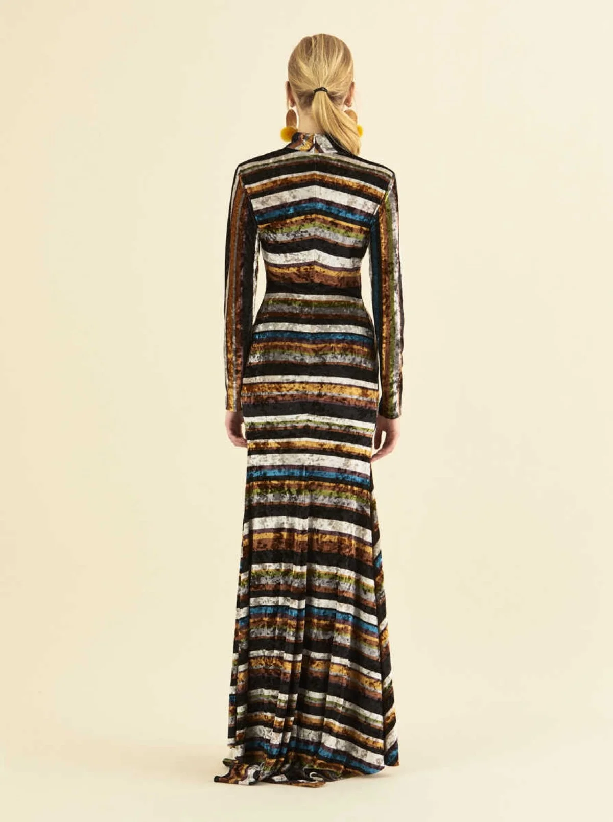  Desenli Uzun Renkli Abiye Elbise Standart Renk - 2