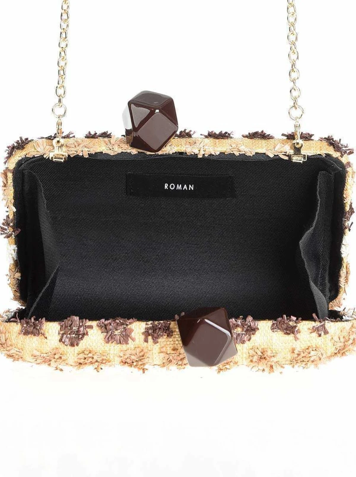 Desenli Zincirli Kol Çantası Standart Renk - 2