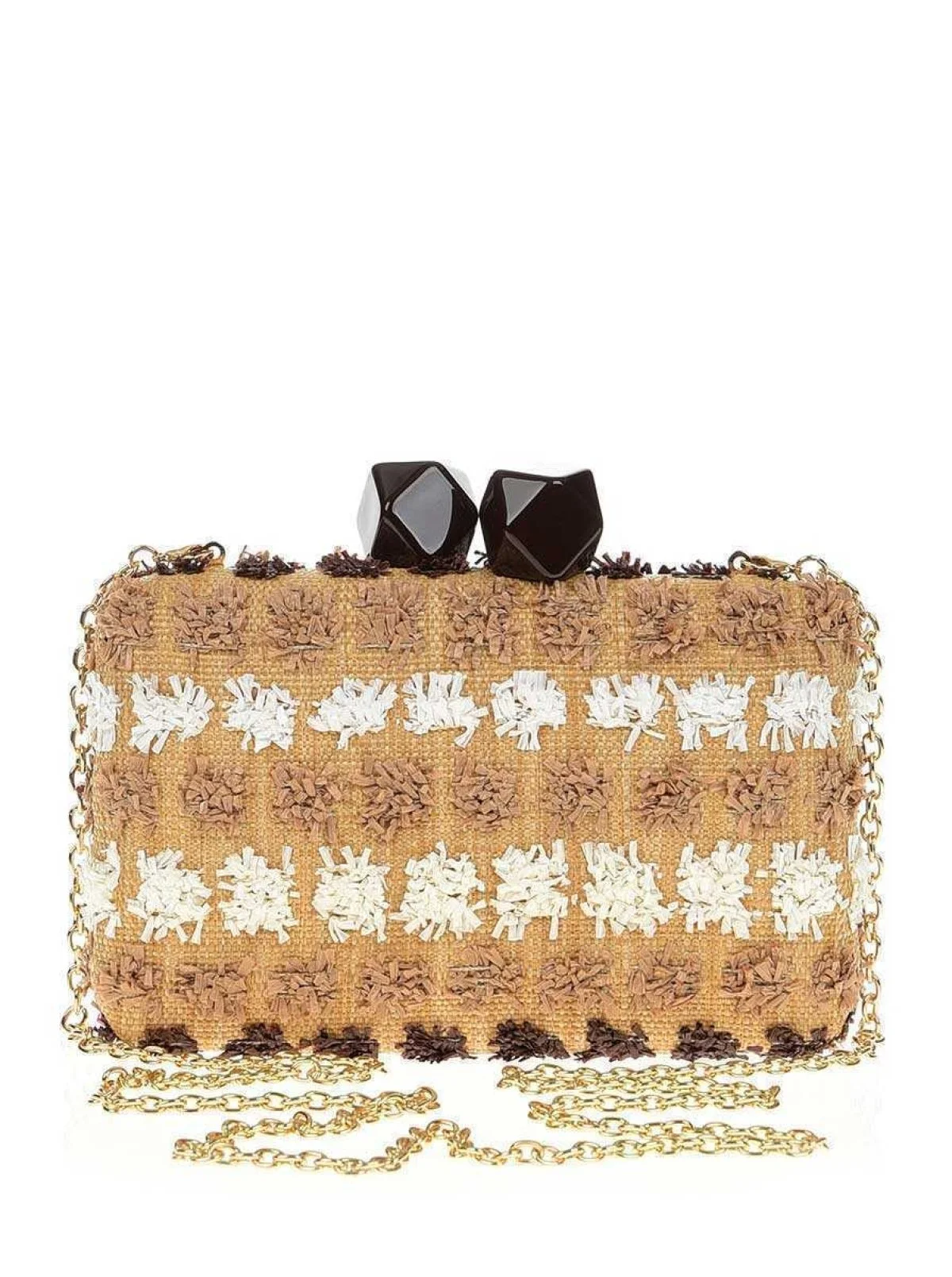 Desenli Zincirli Kol Çantası Standart Renk - 1