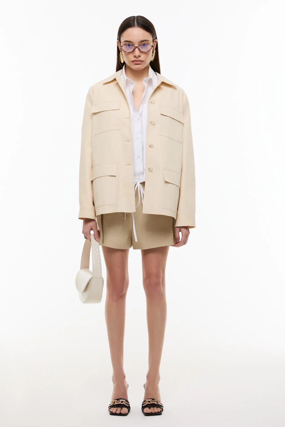 Dört Cepli Önü Düğmeli Ceket Bej - 3