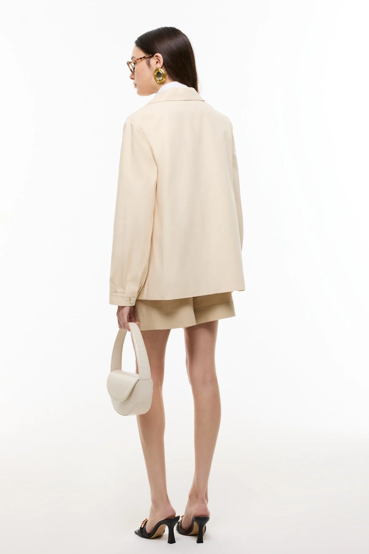 Dört Cepli Önü Düğmeli Ceket Bej - 2