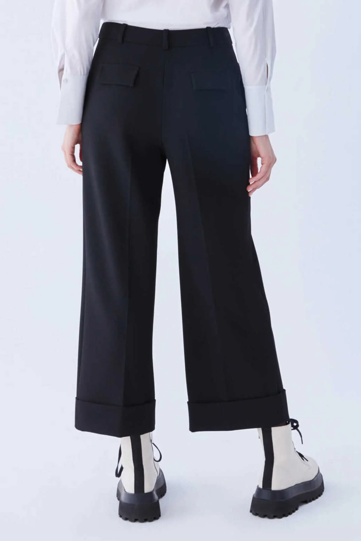 Duble Paça Bol Kadın Pantolon Siyah - 2