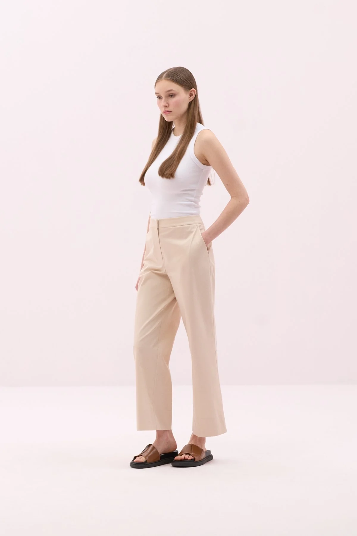 Duble Paça Pantolon Bej - 3