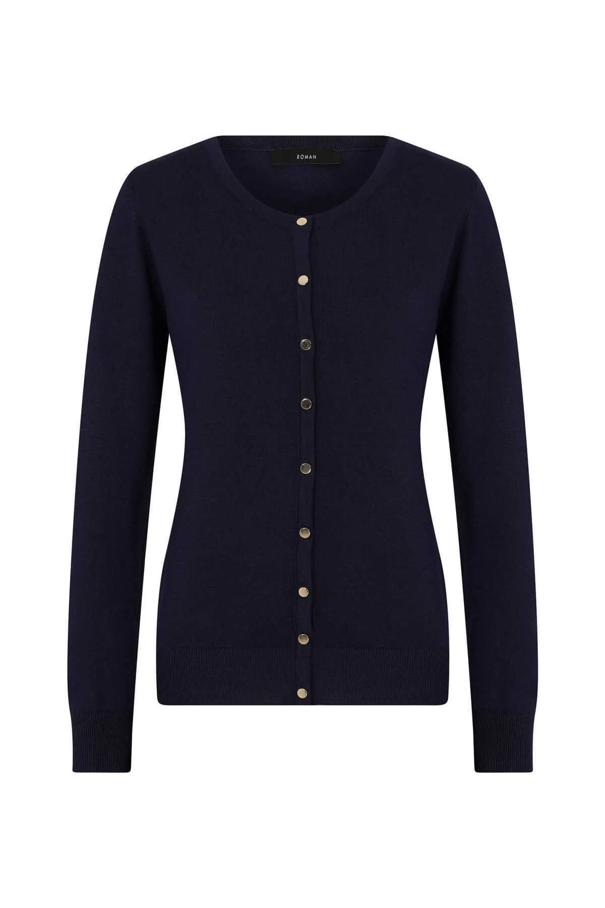  Düğme Detaylı Triko Hırka Lacivert - 1