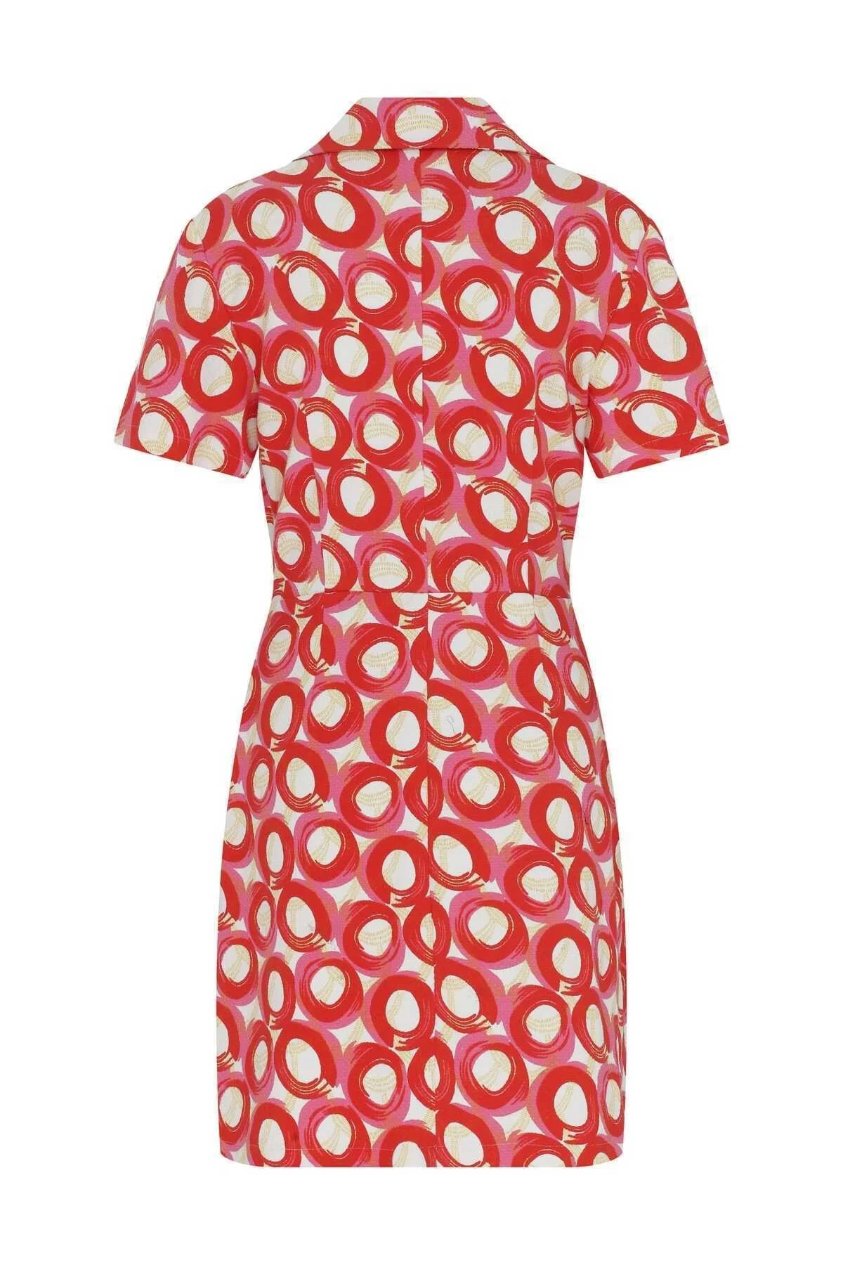 Düğmeli Desenli Elbise Standart Renk - 5