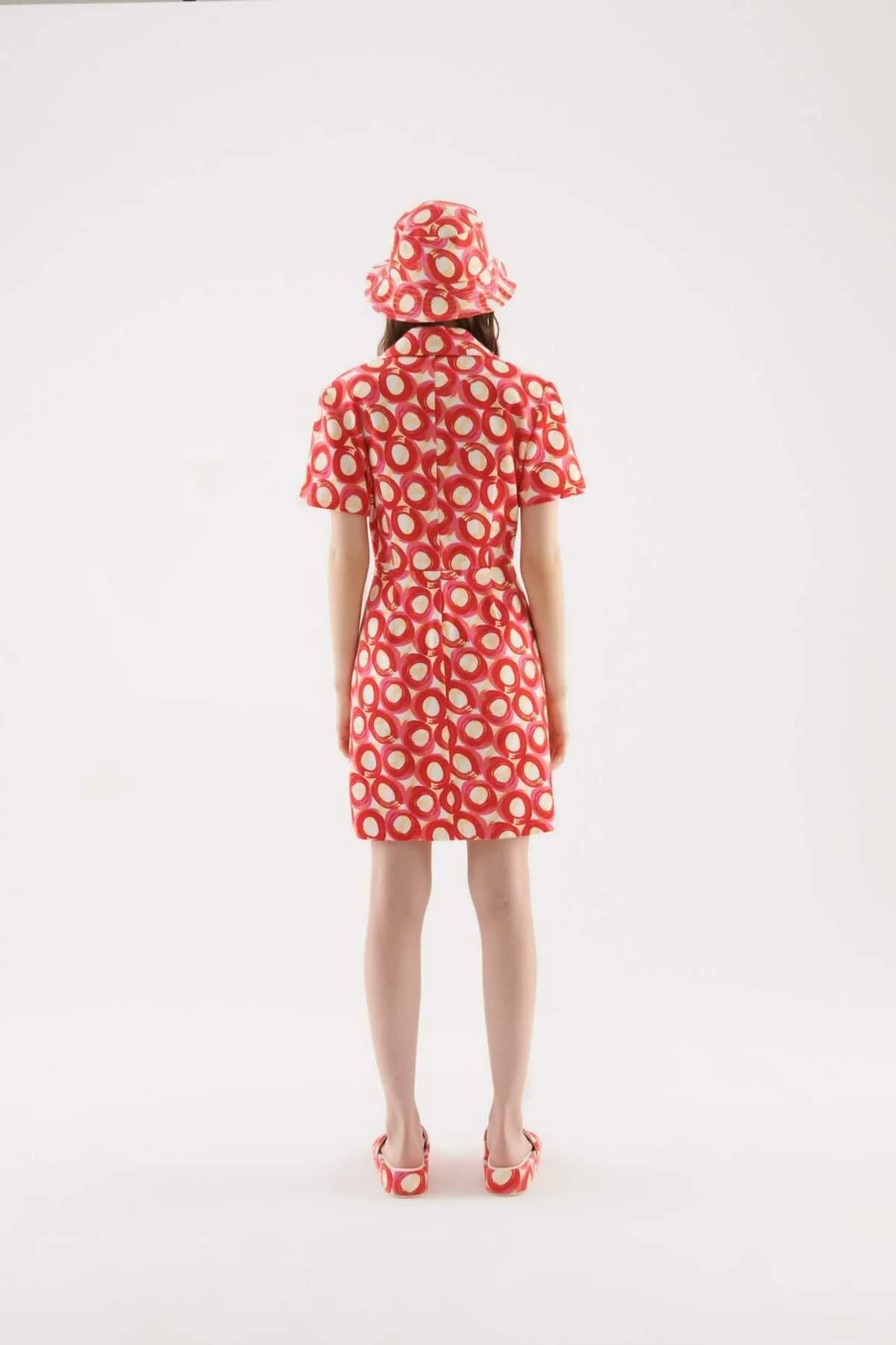 Düğmeli Desenli Elbise Standart Renk - 2