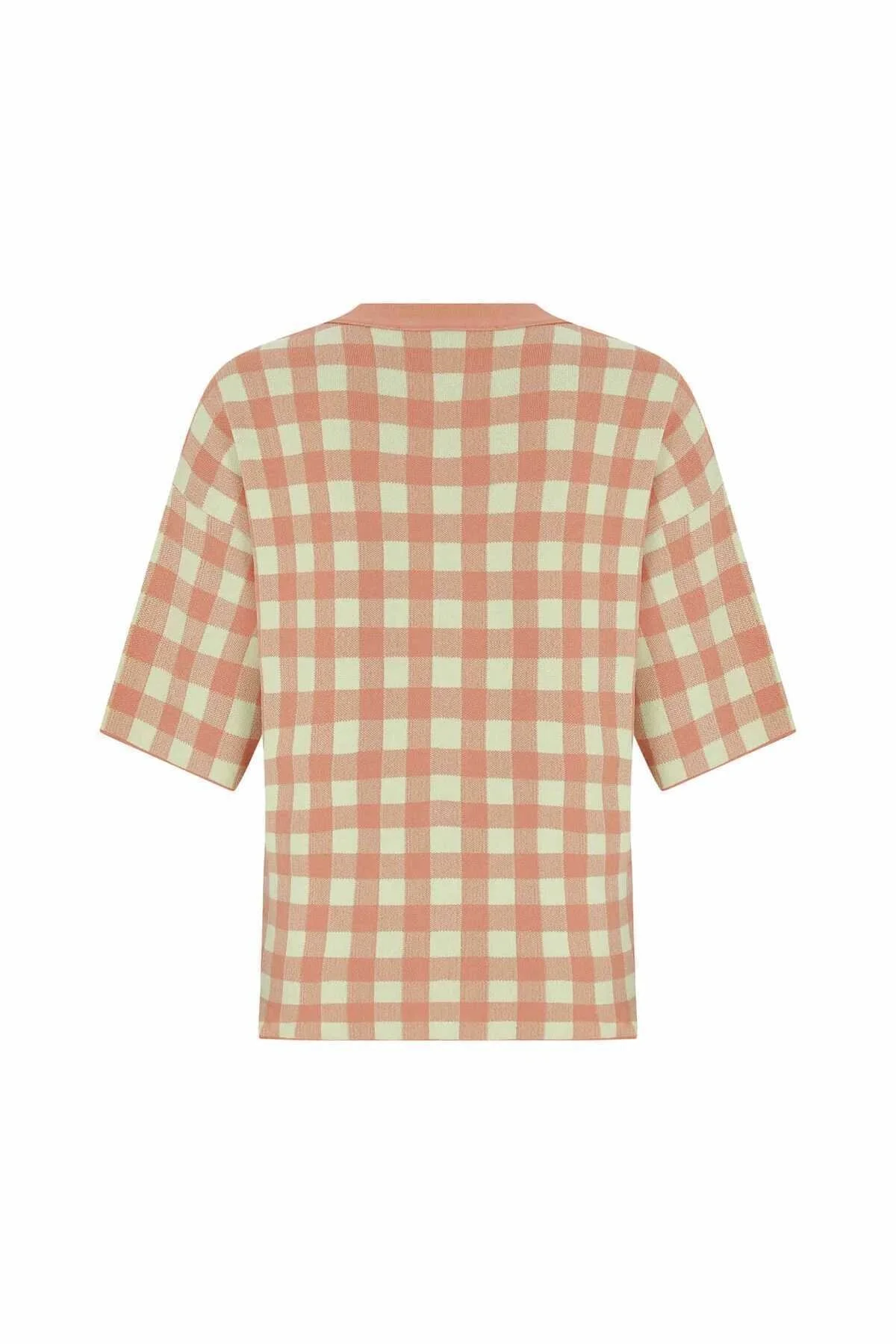 Düğmeli Desenli Triko Hırka Standart Renk - 5