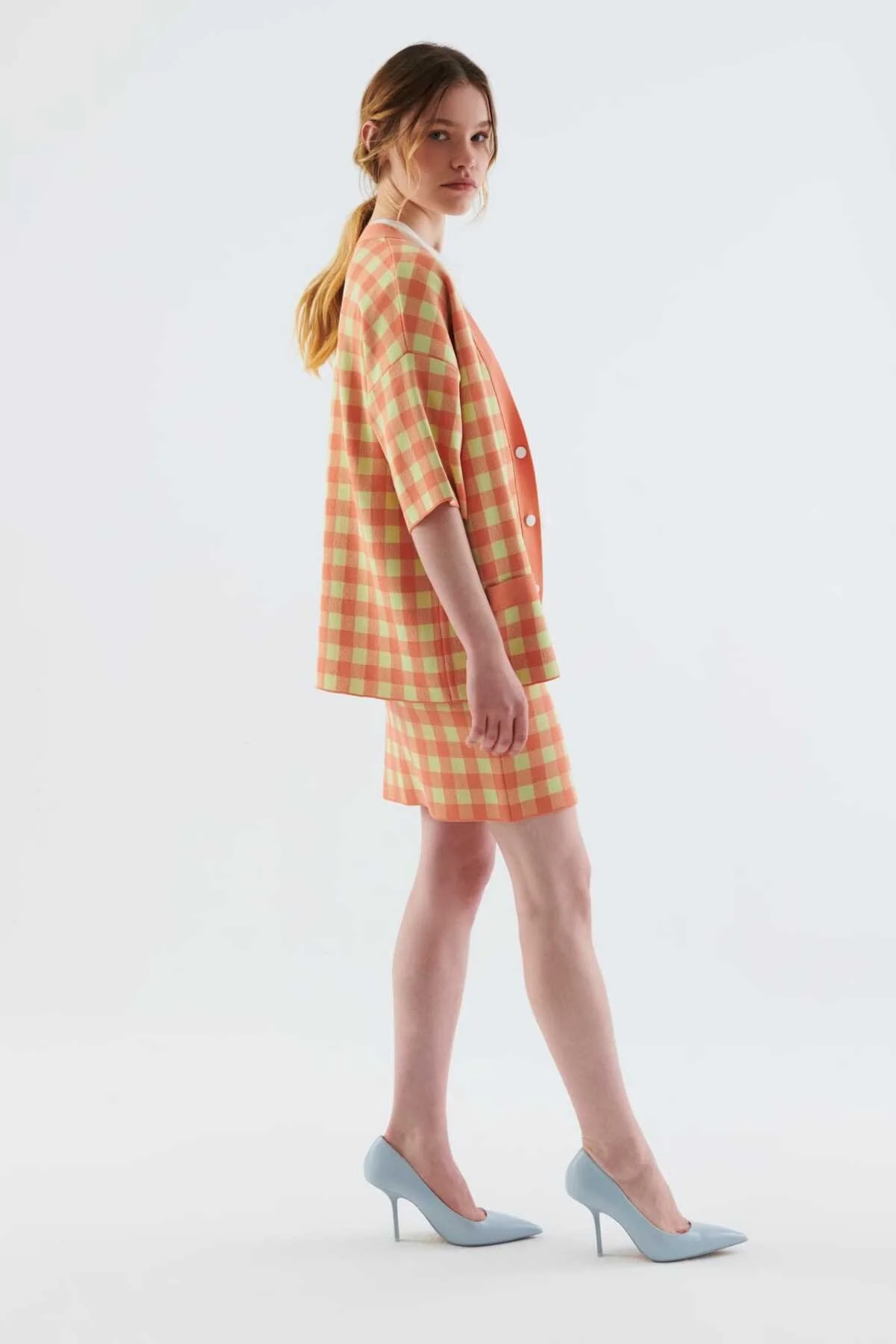 Düğmeli Desenli Triko Hırka Standart Renk - 3