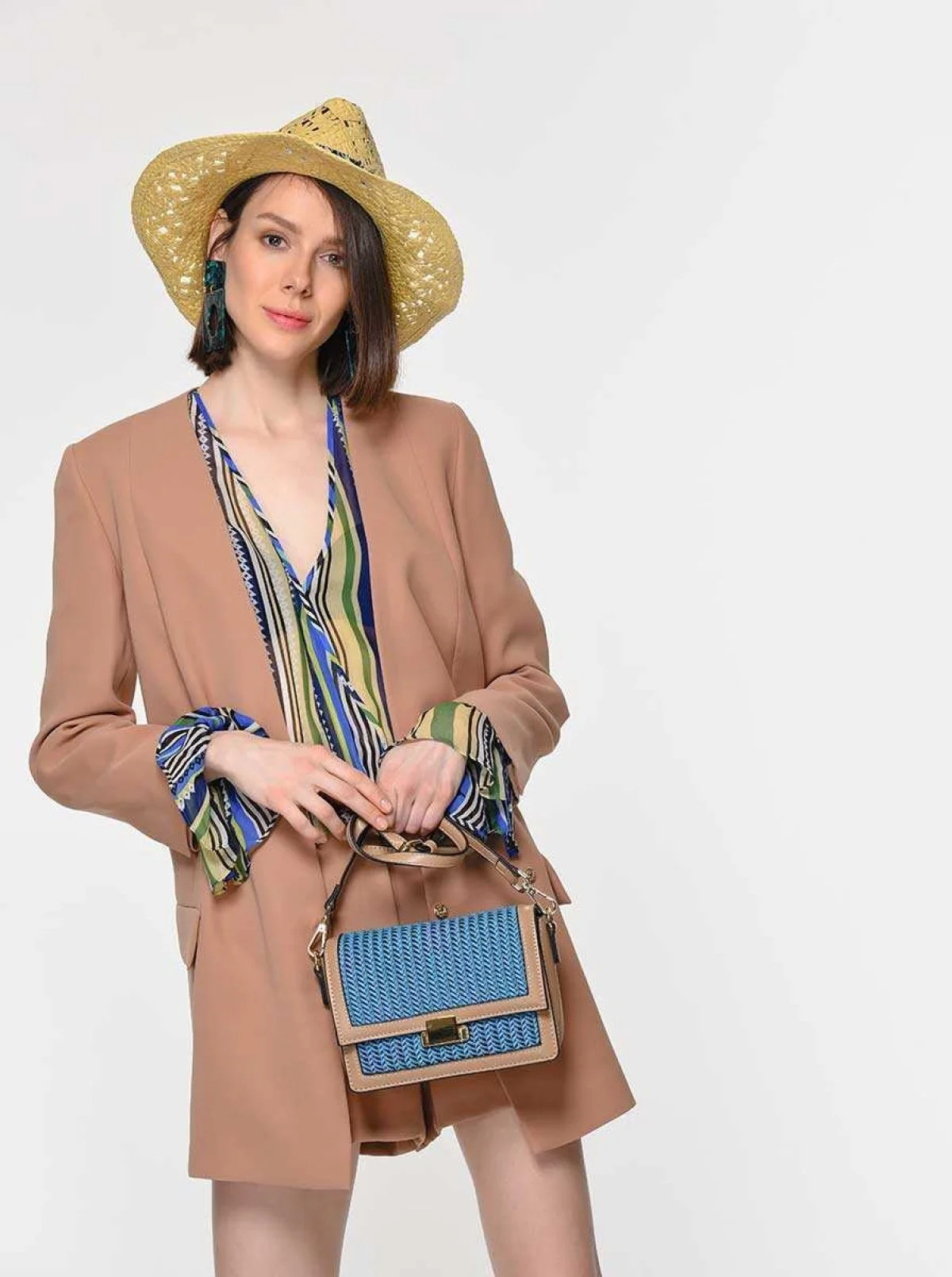 Düğmeli Uzun Ceket Camel - 3