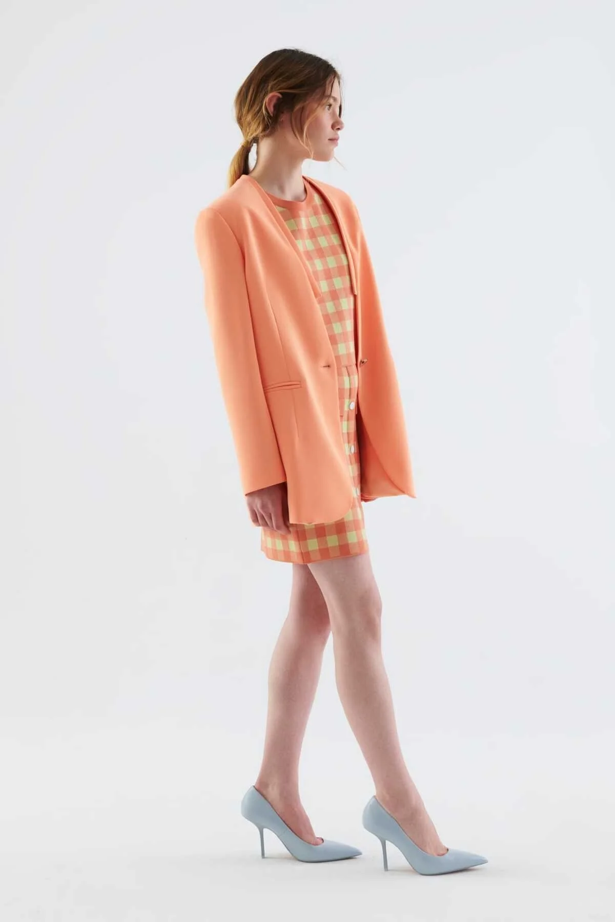 Düğmeli V Yakalı Kadın Ceket Y.Ağzı - 1