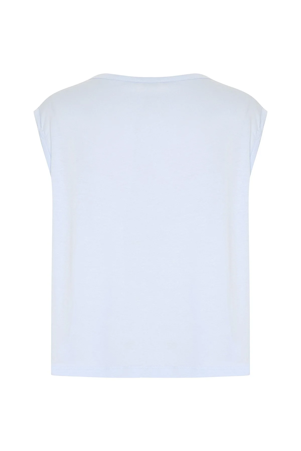 Düğüm Grünümlü Kolsuz T-shirt Mavi - 2