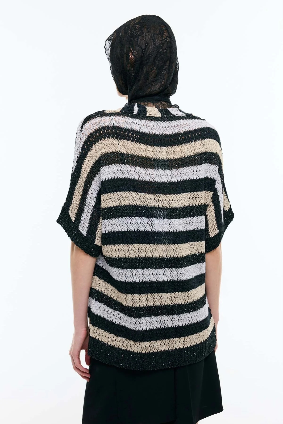 Düşük Omuzlu Triko Hırka Multi - 2