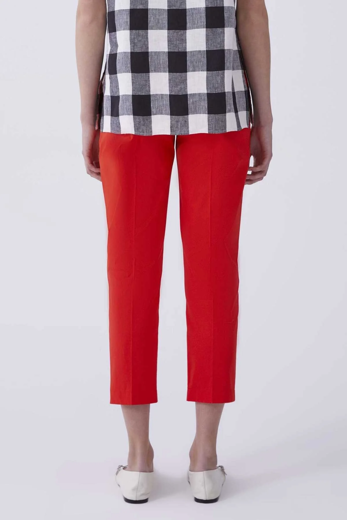 Düz Paça Kadın Pantolon Nar Çiçeği - 2