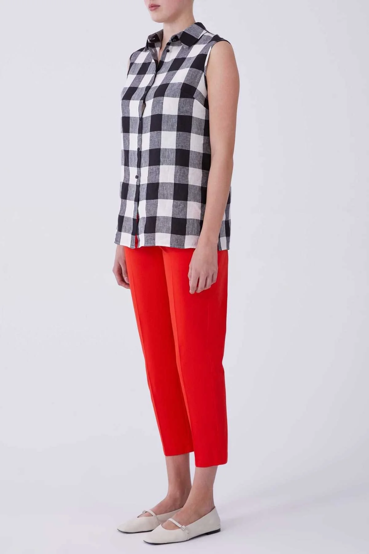 Düz Paça Kadın Pantolon Nar Çiçeği - 3