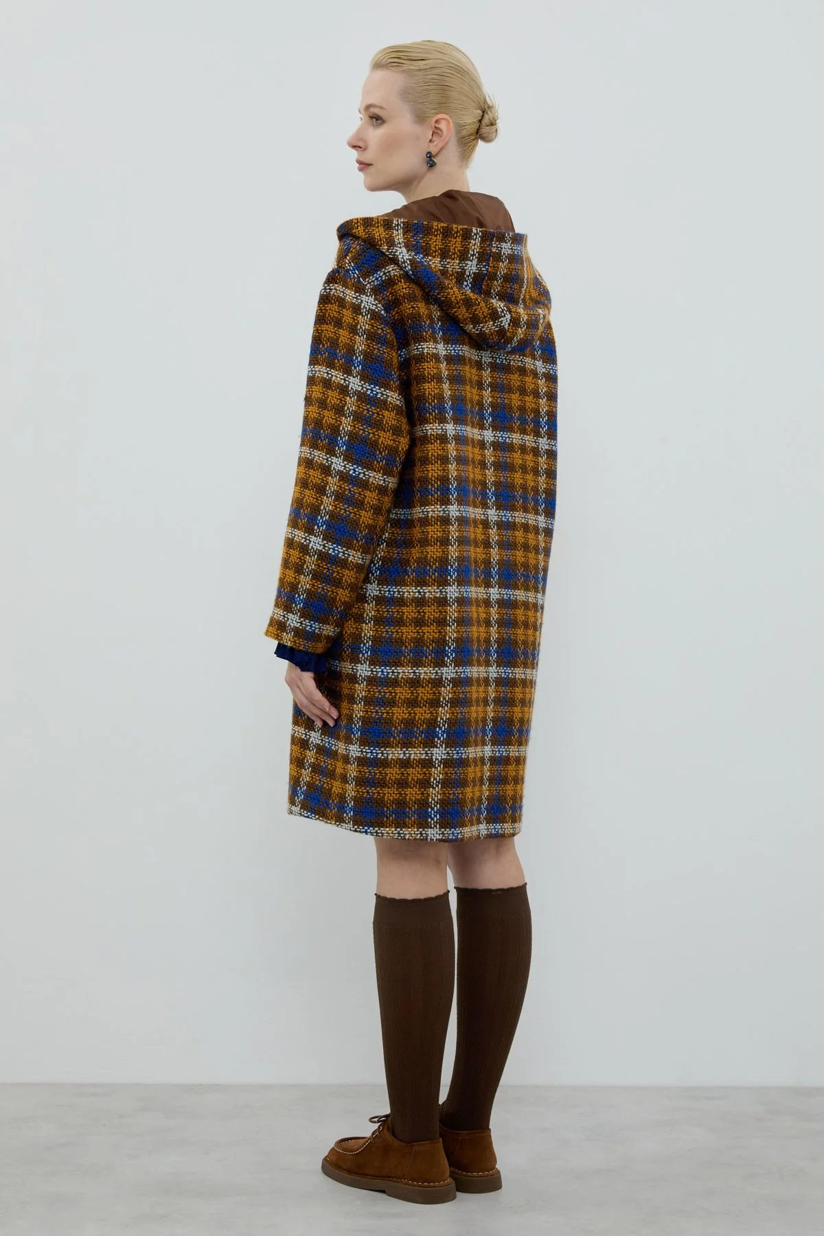 Ekose Tüvit Kapüşonlu Kaban Standart Renk - 2