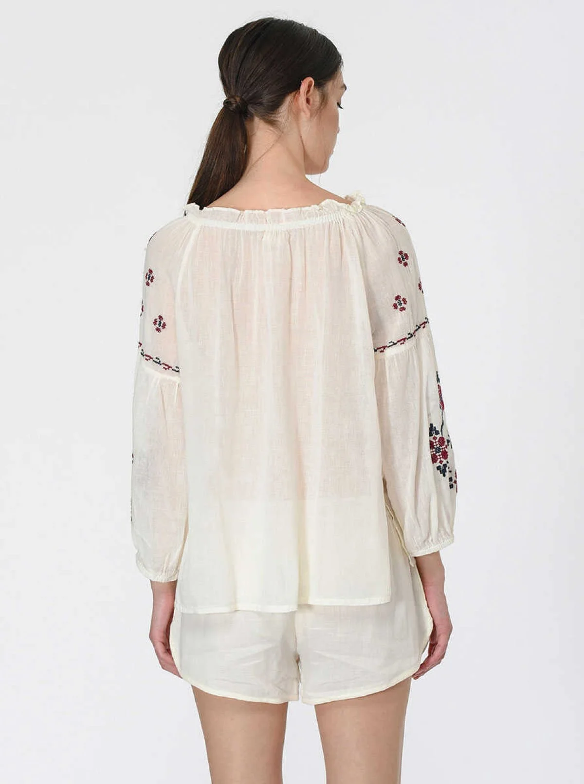 Etnik Desenli Bluz Standart Renk - 6