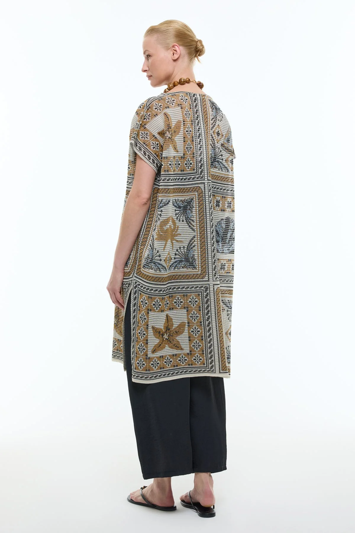 Etnik Desenli Triko Kimono Standart Renk - 2