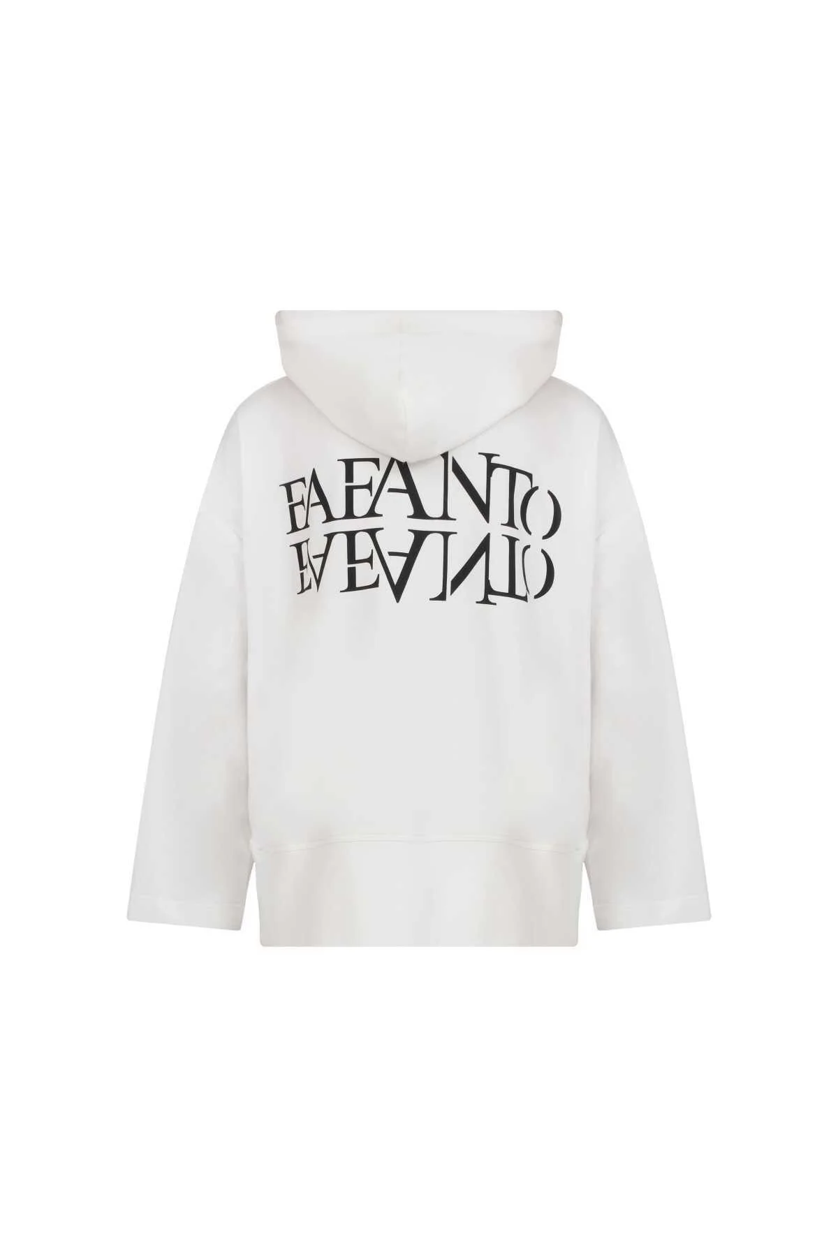  Fafanto Yazı Baskılı Kapüşonlu Sweatshirt Ekru - 5