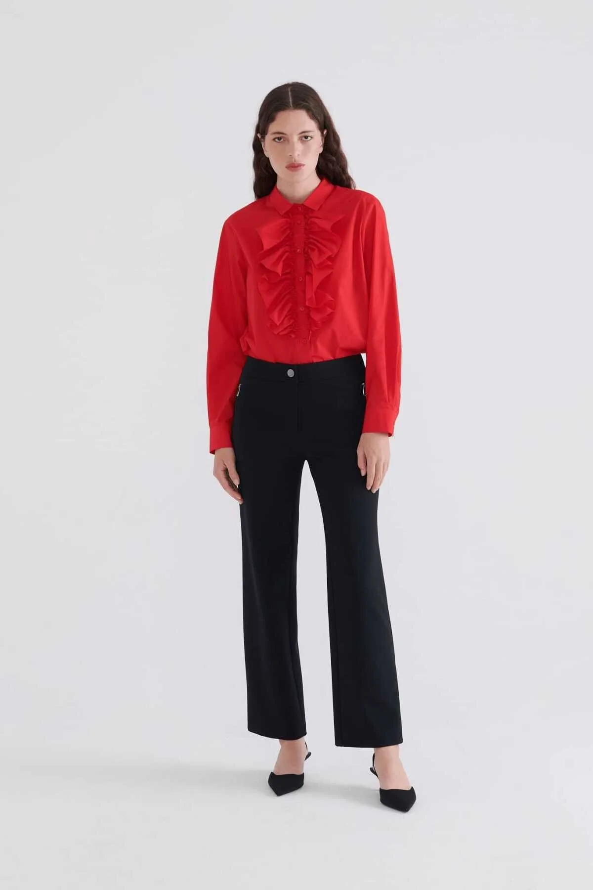  Fermuar Cepli Kadın Pantolon Siyah - 1