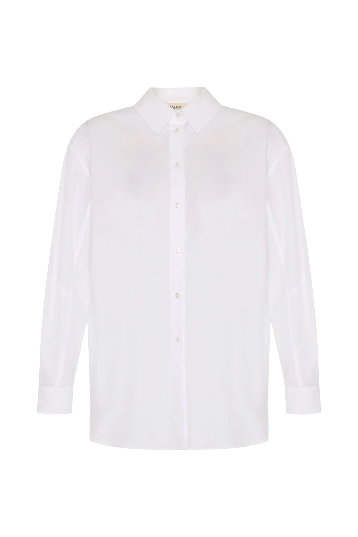 Fermuar ve Cep Detaylı Boyfriend Gömlek Beyaz - 1