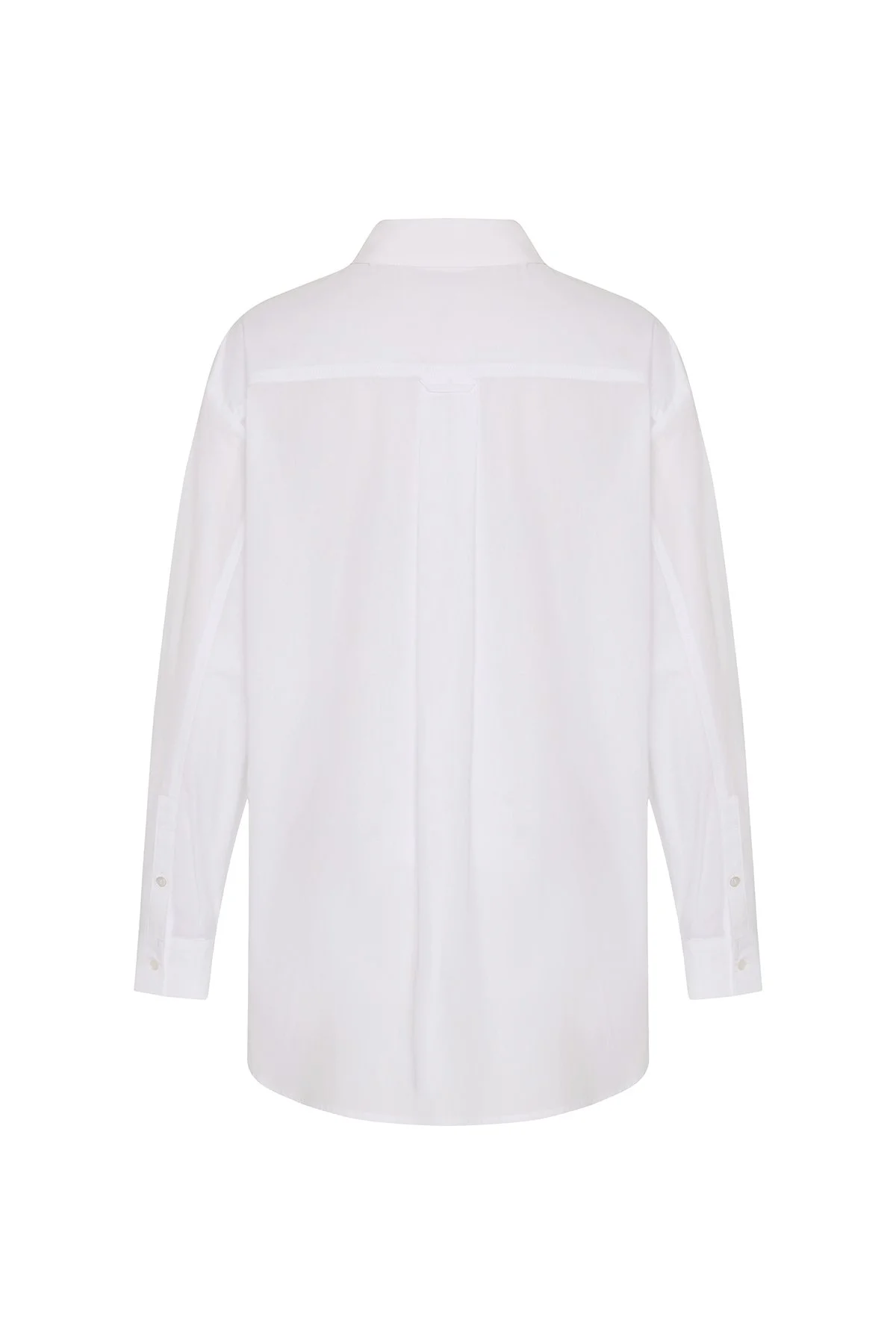 Fermuar ve Cep Detaylı Boyfriend Gömlek Beyaz - 2