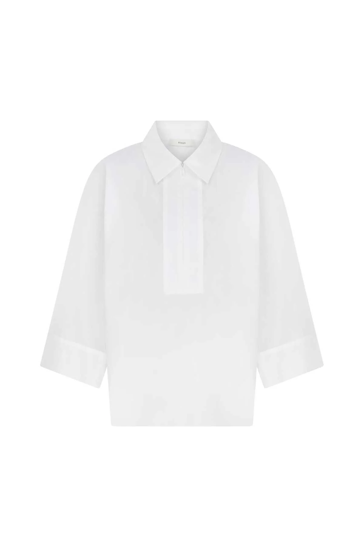 Fermuarlı Kadın Gömlek Beyaz - 4