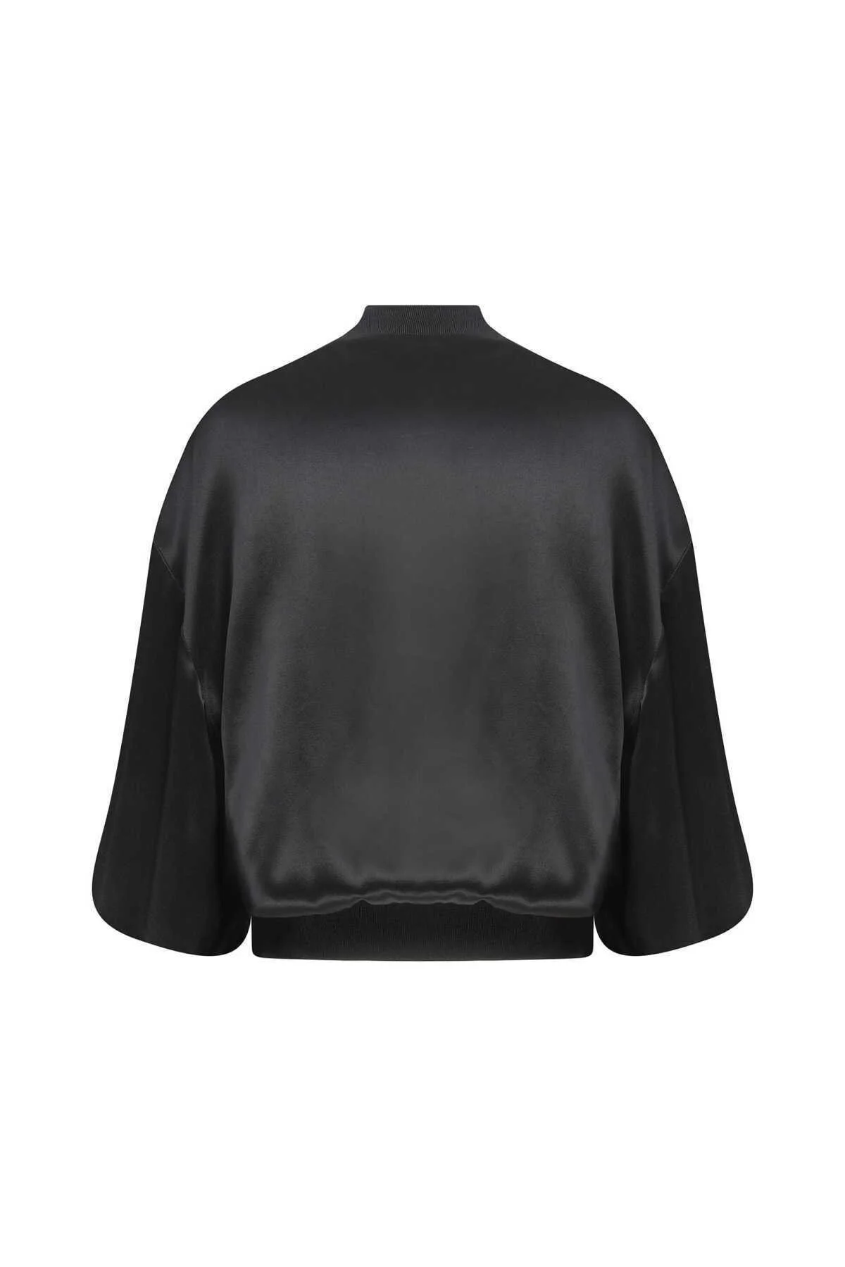  Fermuarlı Kadın Mont Siyah - 5