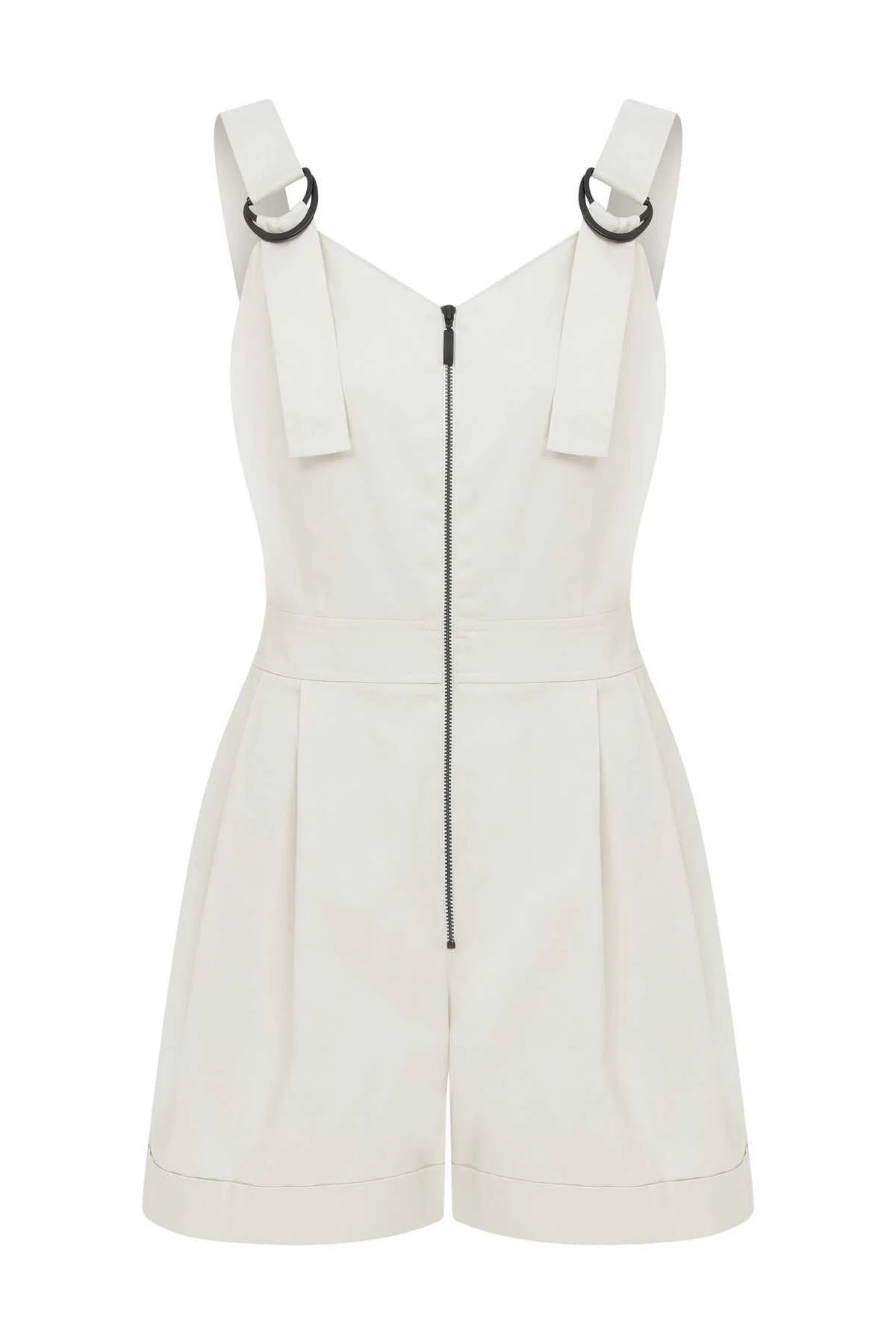 Fermuarlı Kadın Tulum Bej - 4