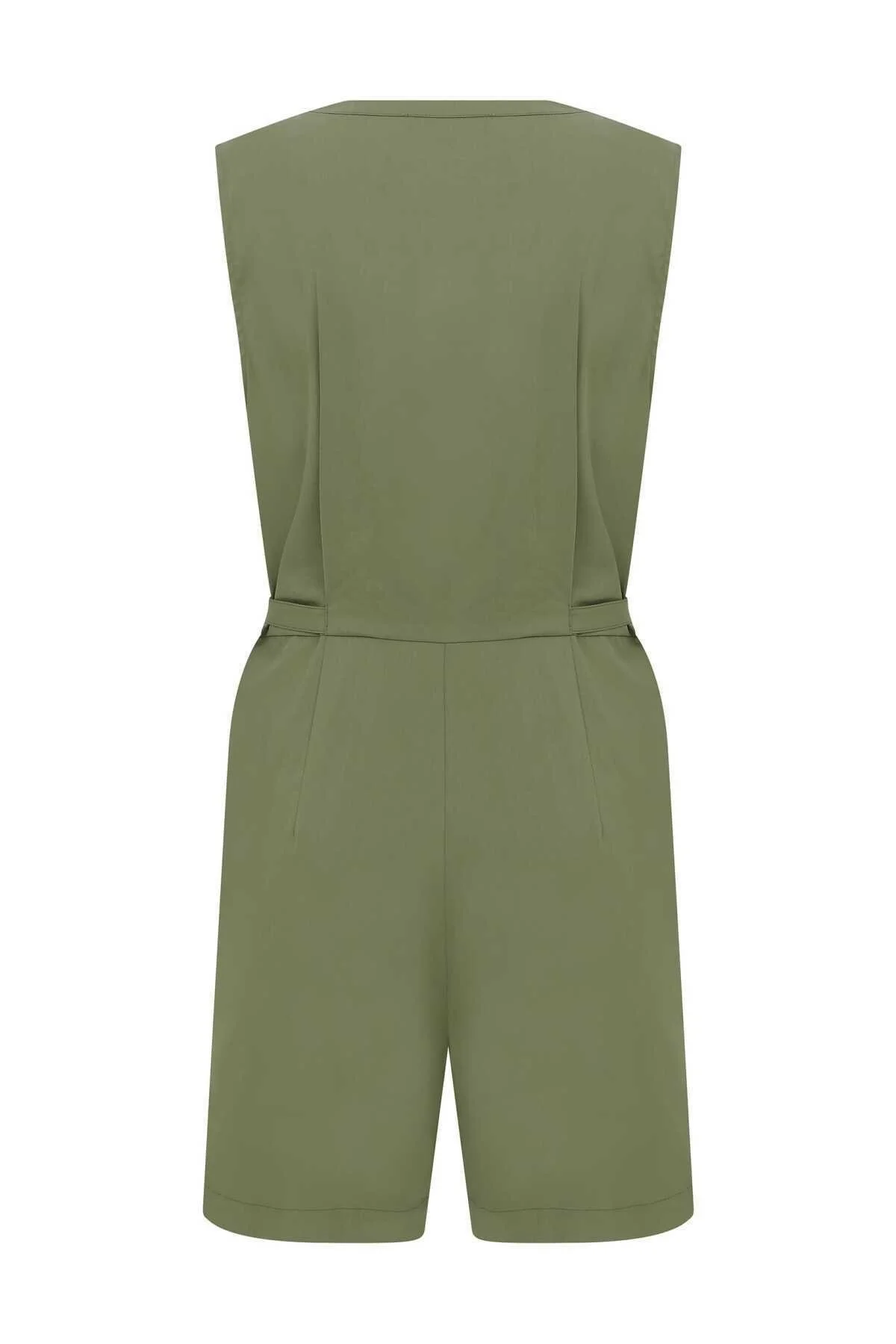 Fermuarlı Kadın Tulum Haki - 5