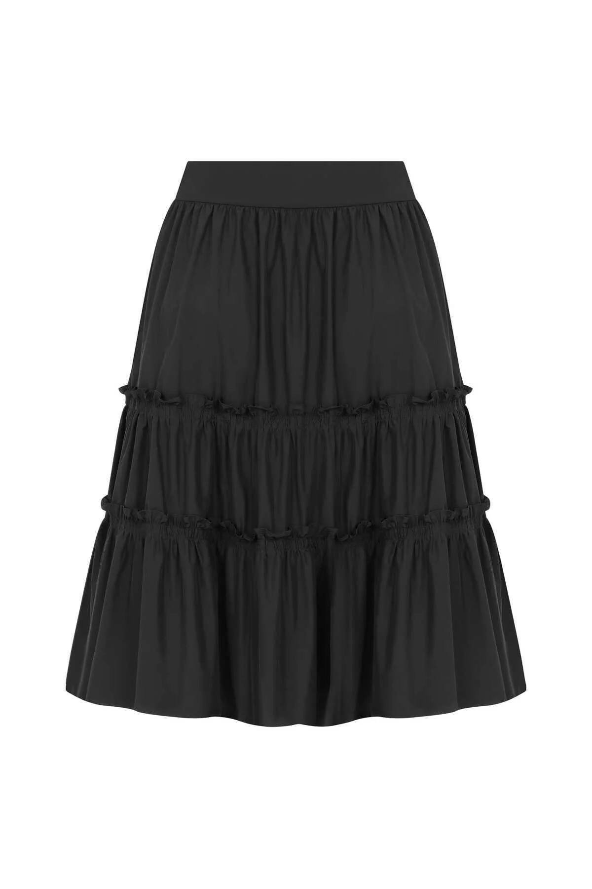 Fırfırlı Mini Etek Siyah - 5
