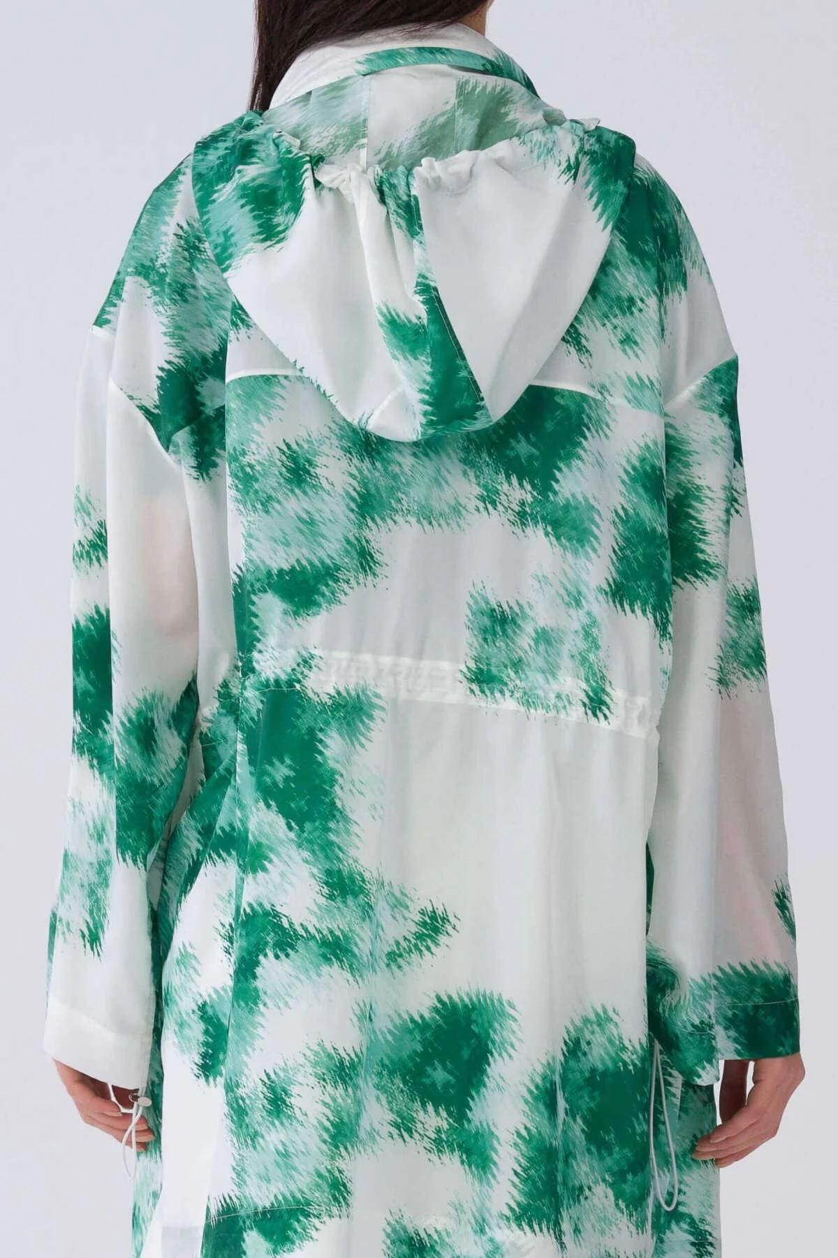 Floral Desen Kapüşonlu Kadın Yağmurluk Standart Renk - 2