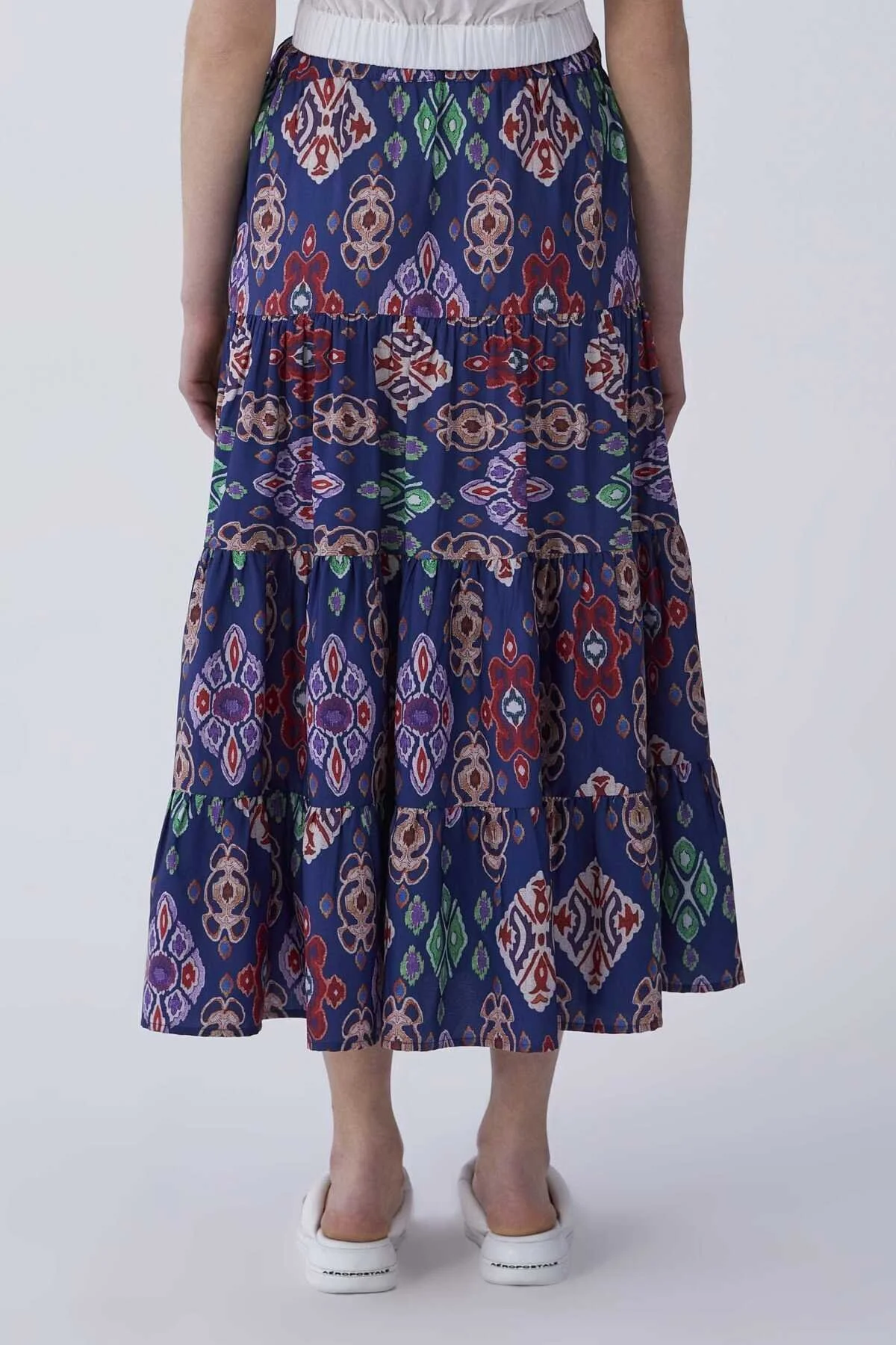 Floral Desene Uzun Etek Standart Renk - 2