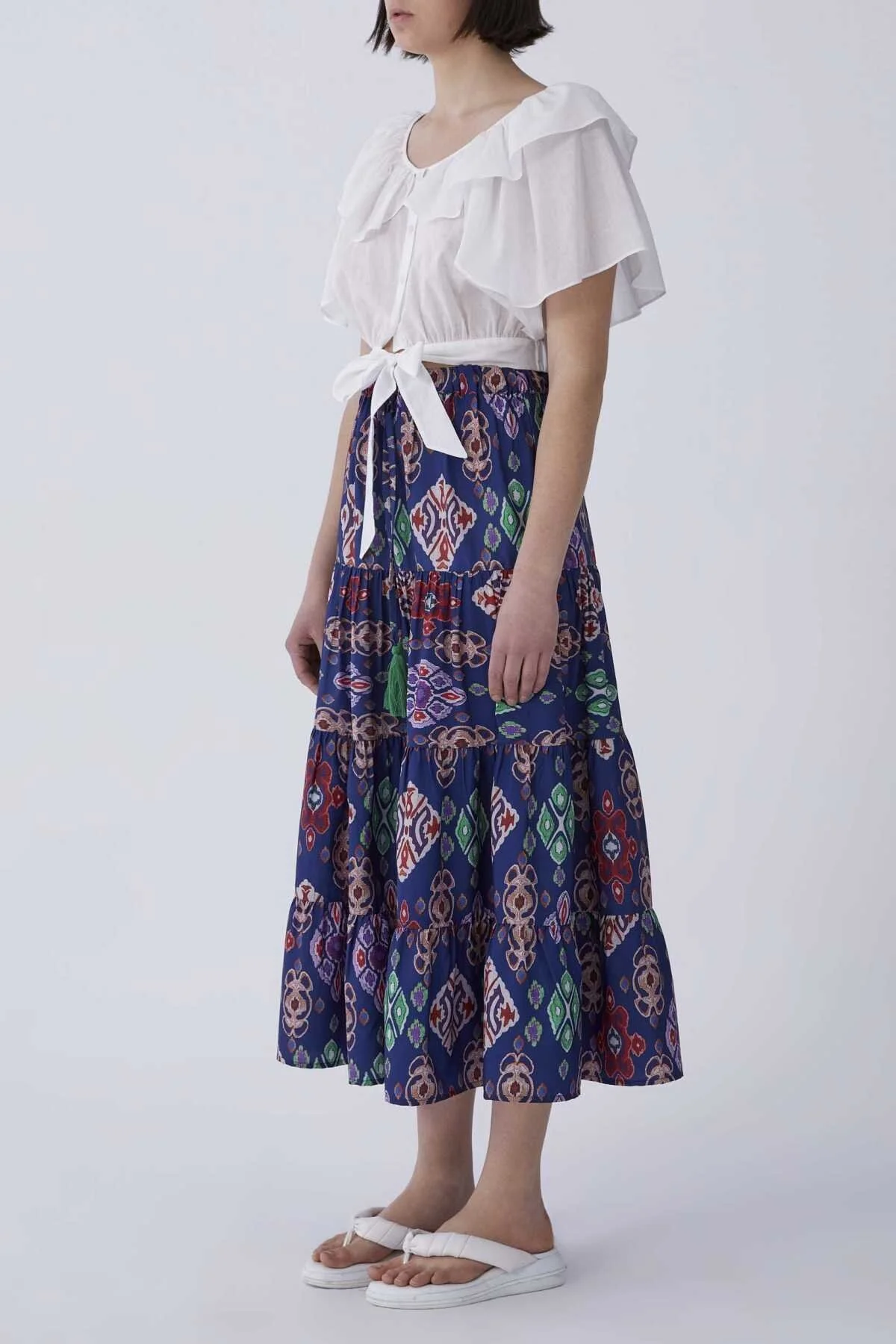 Floral Desene Uzun Etek Standart Renk - 3