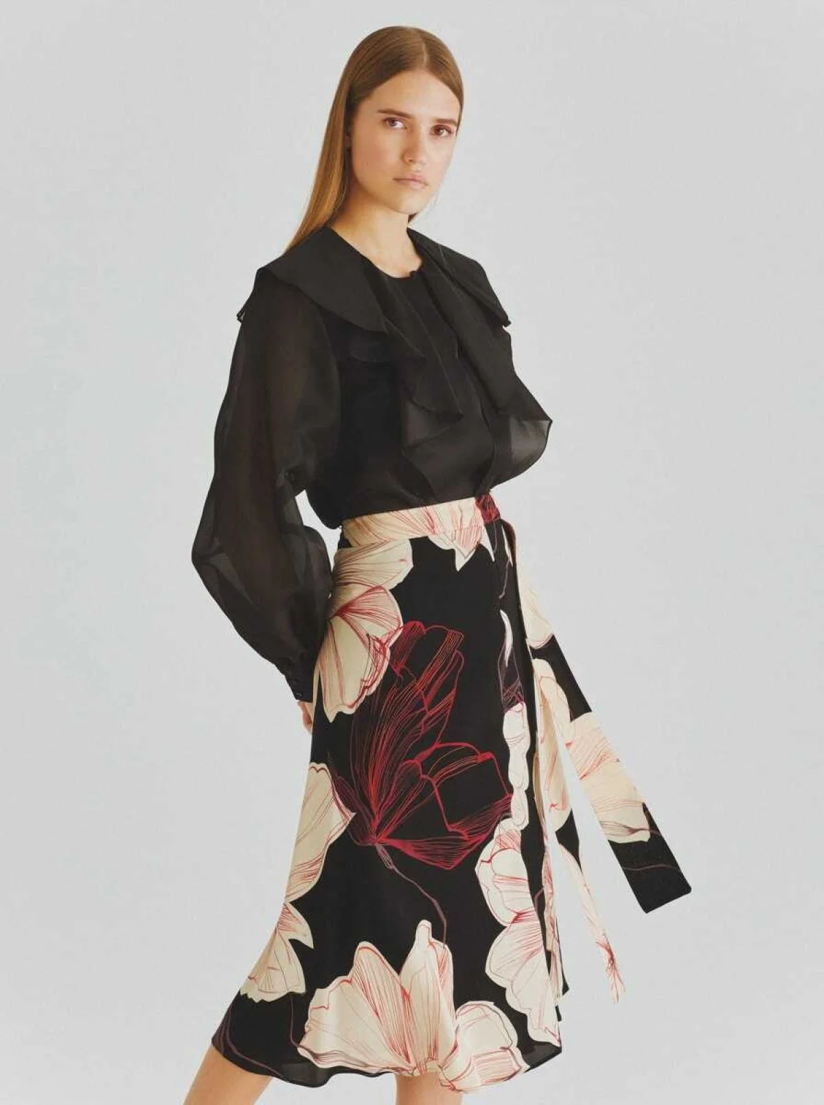  Floral Desenli Etek Standart Renk - 3