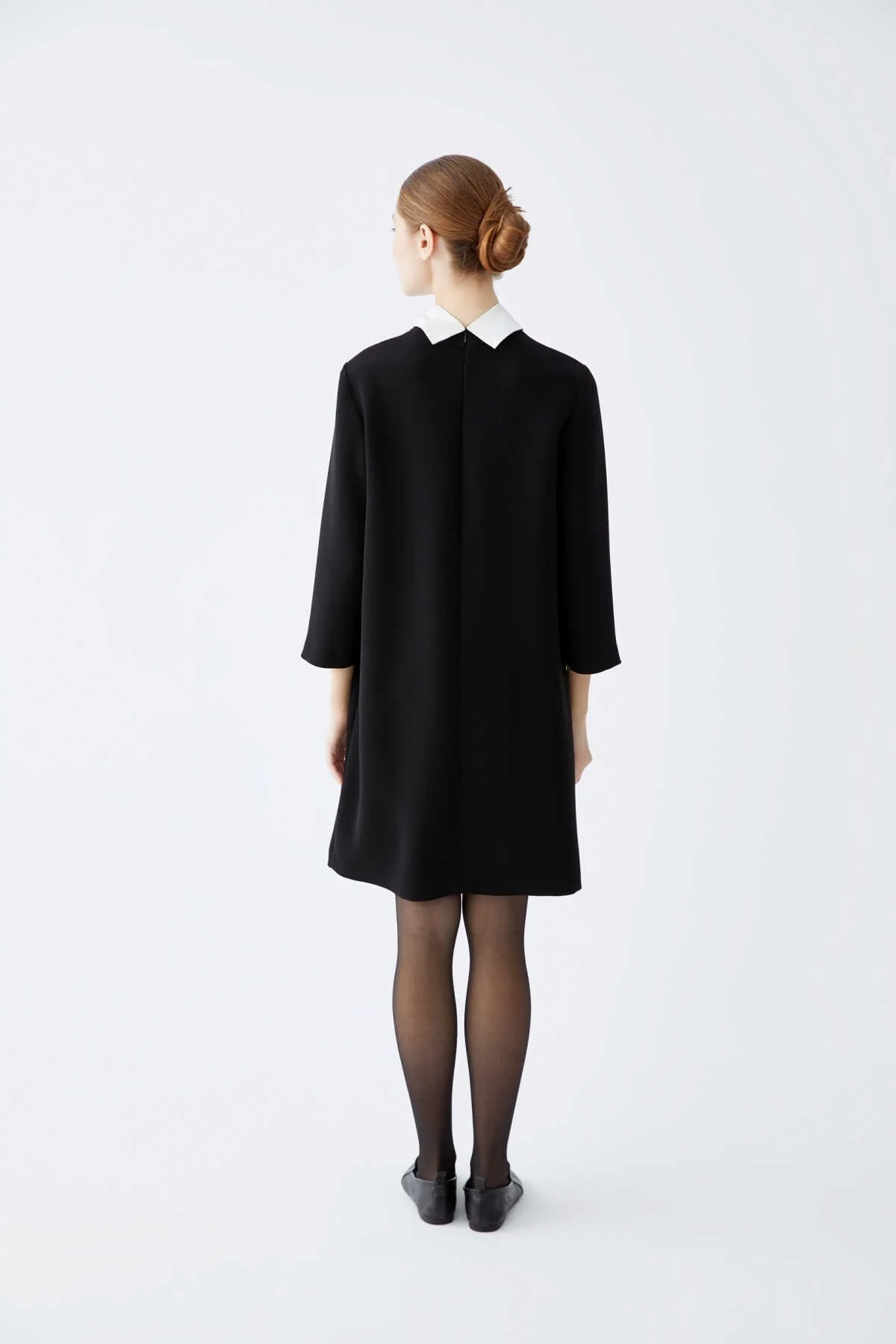  Fular Detaylı Günlük Elbise Siyah - 2