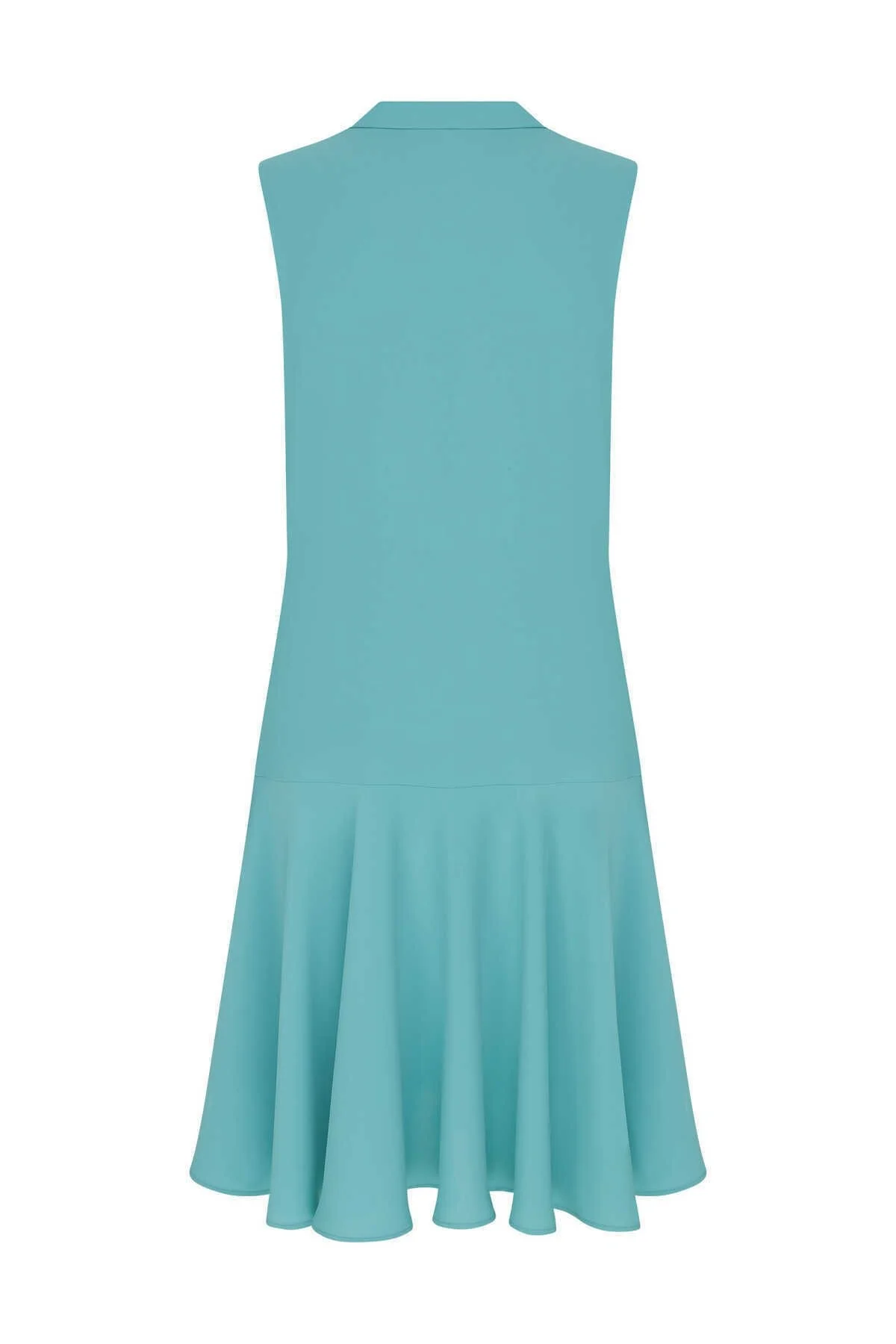 Fularlı Günlük Elbise Turkuaz - 5