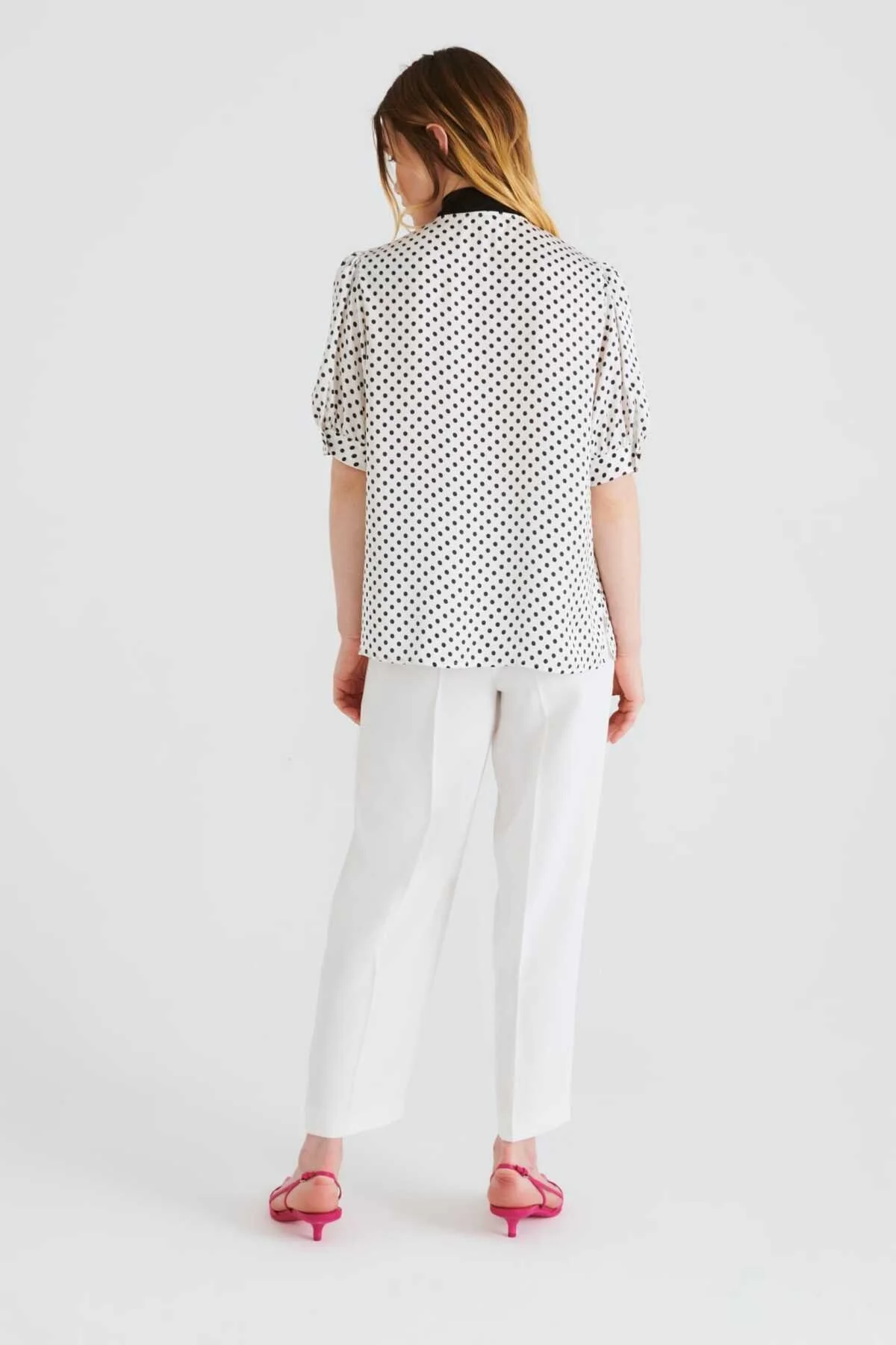 Fularlı Puantiyeli Kadın Gömlek Standart Renk - 2