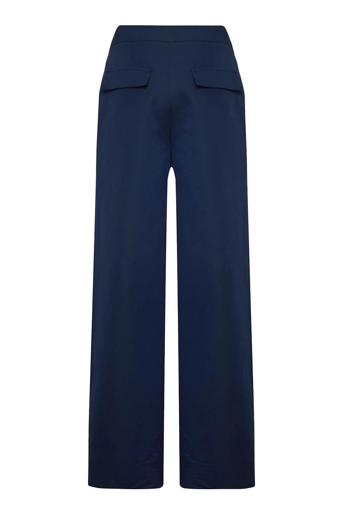 Geniş Düz Paça Pantolon Lacivert - 5