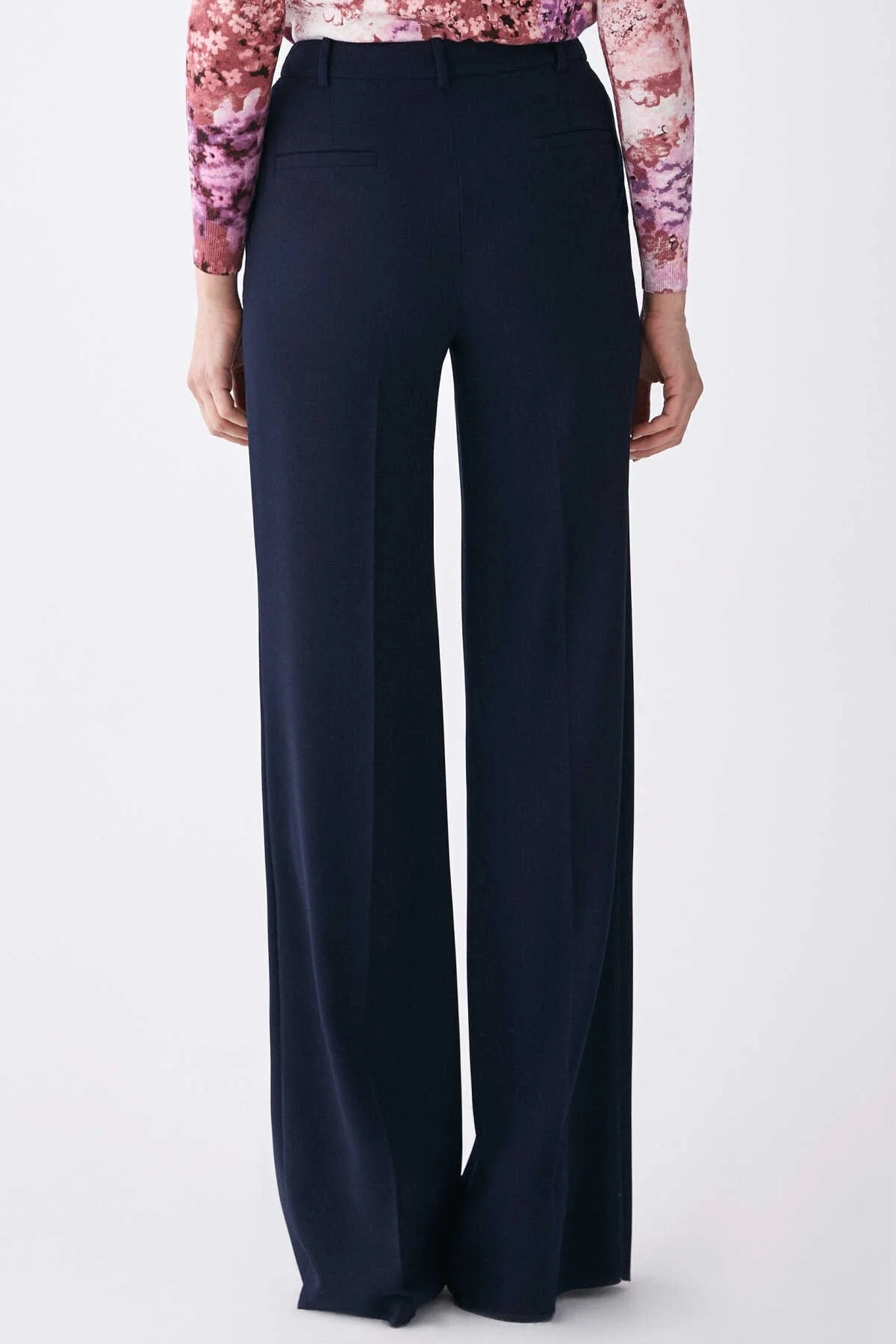  Geniş Kadın Pantolon Lacivert - 2