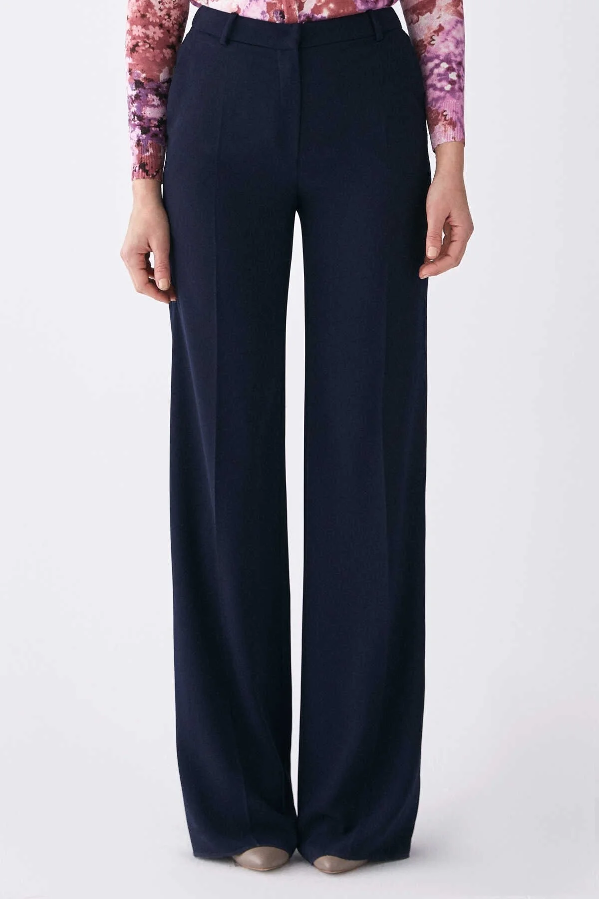  Geniş Kadın Pantolon Lacivert - 1