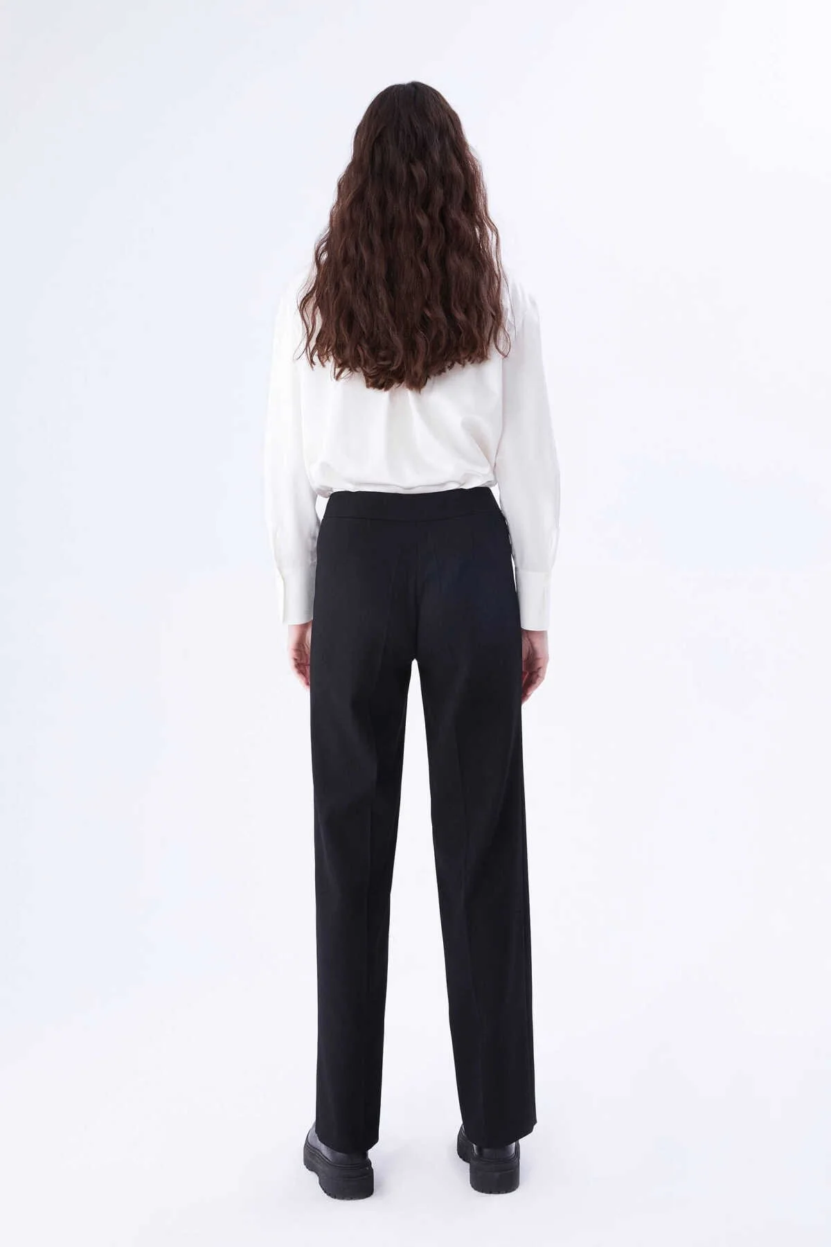  Geniş Paça Kadın Pantolon Siyah - 2