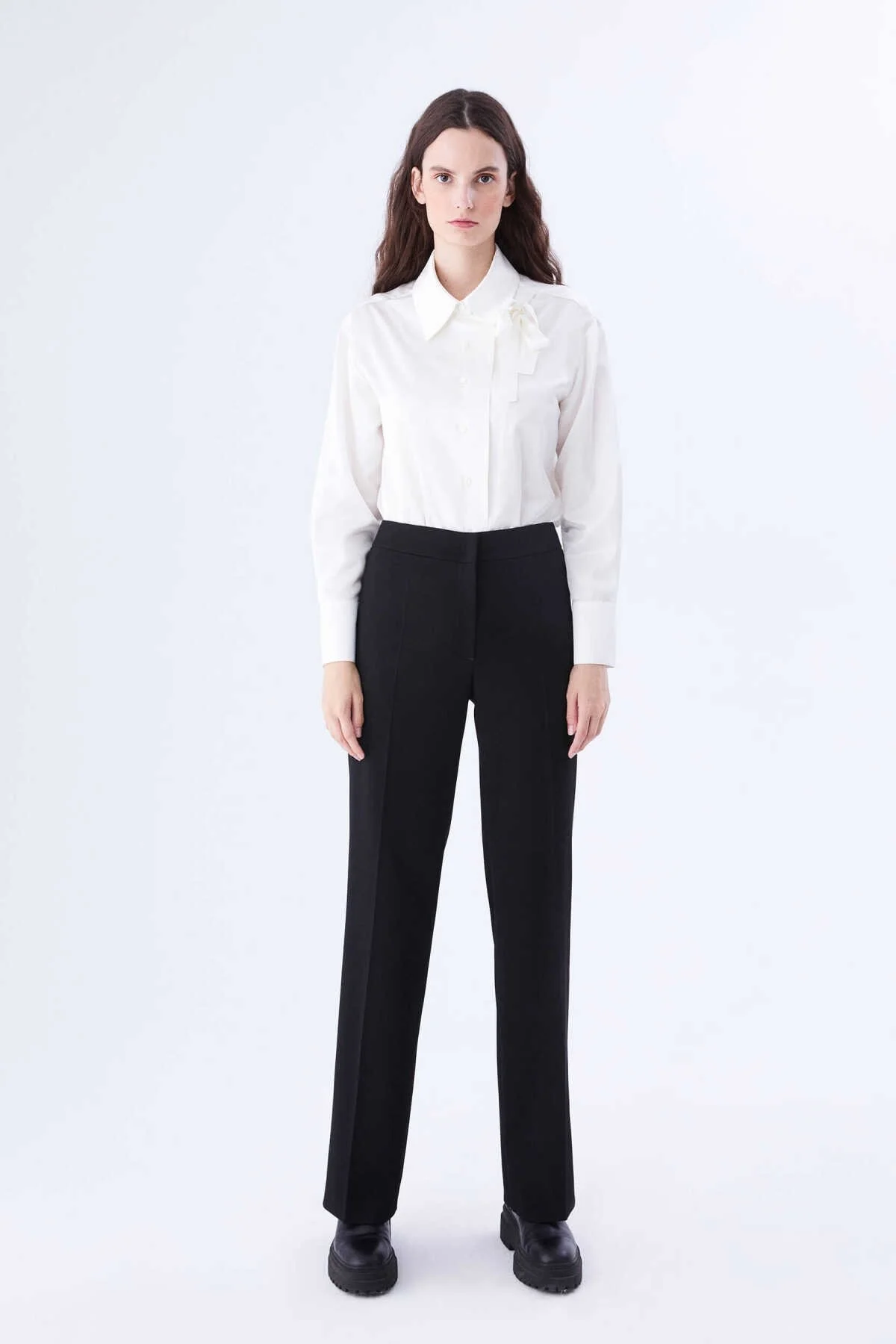  Geniş Paça Kadın Pantolon Siyah - 1