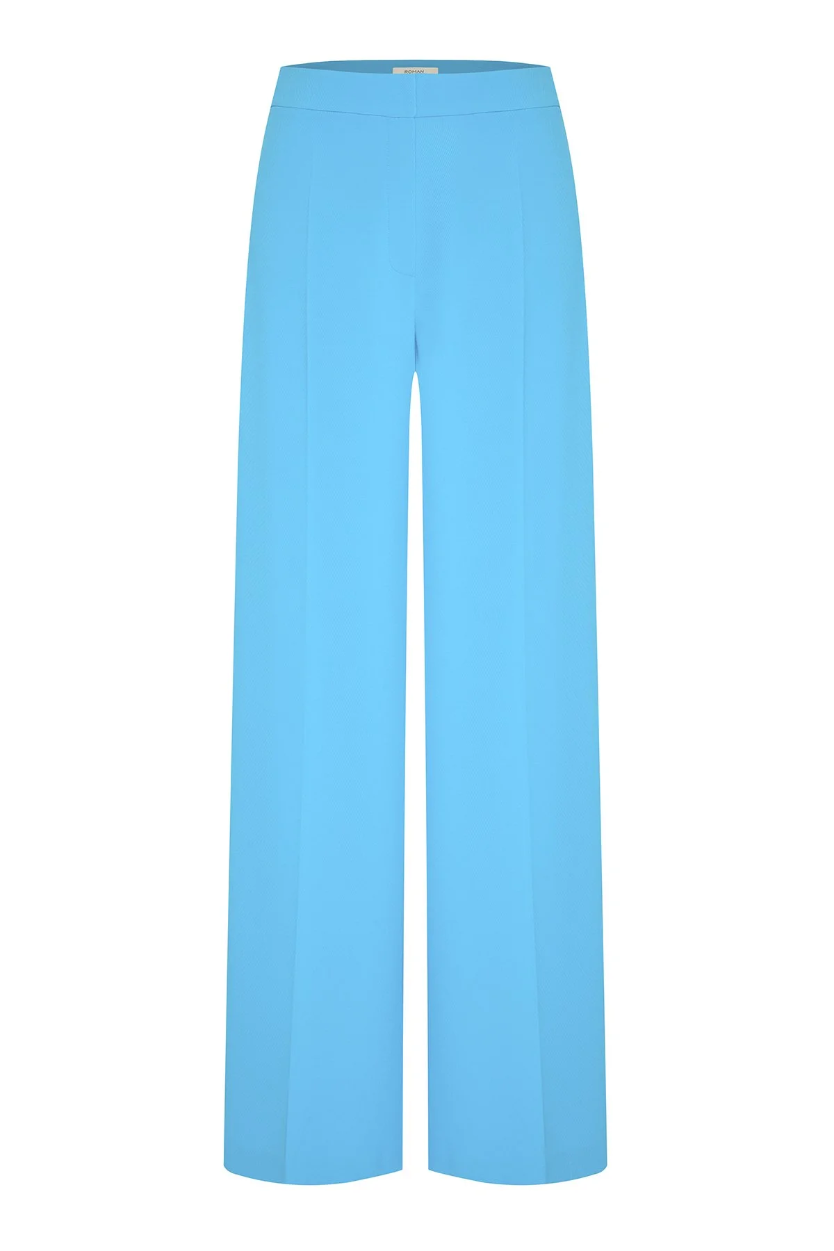 Geniş Paça Krep Pantolon Mavi - 4