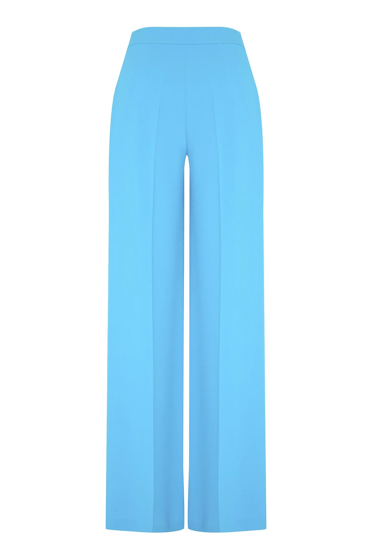 Geniş Paça Krep Pantolon Mavi - 5