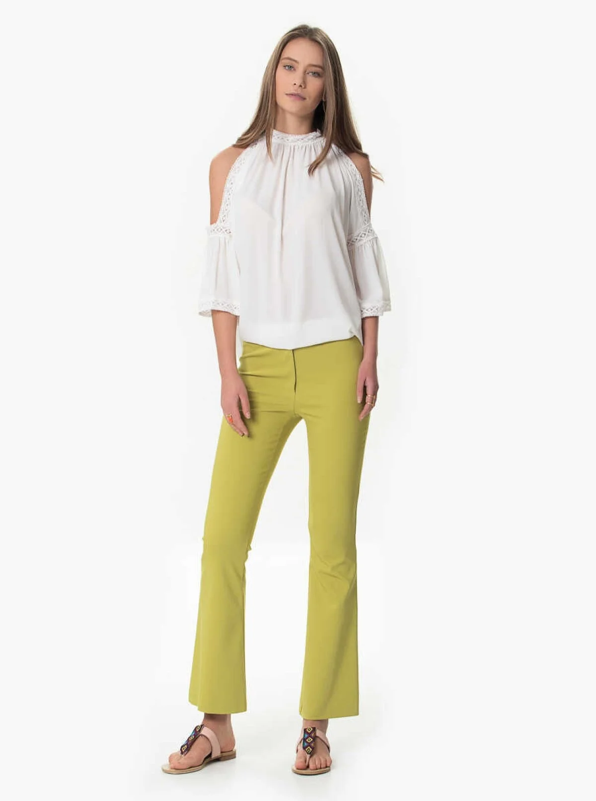 Geniş Paça Pantolon Fıstık Yeşili - 3