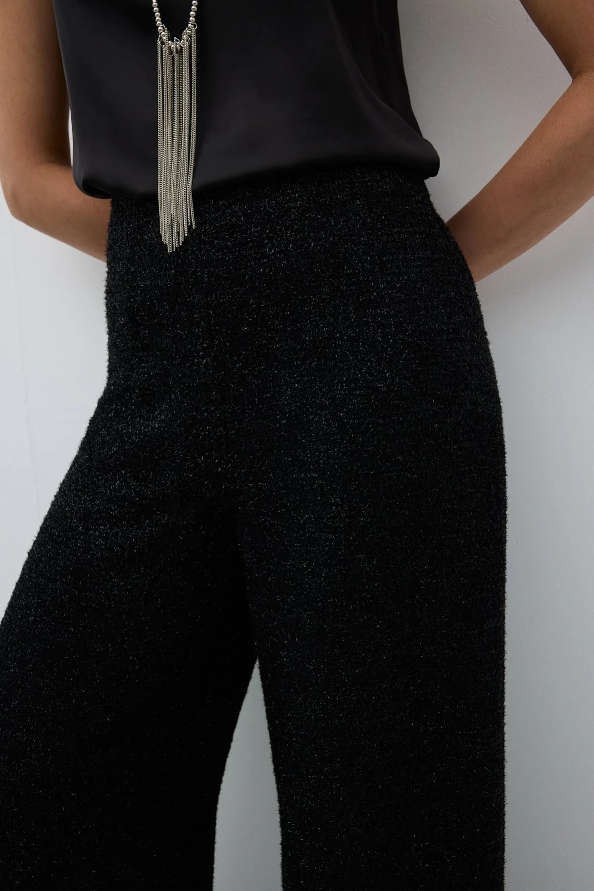 Geniş Paça Pantolon Siyah - 5