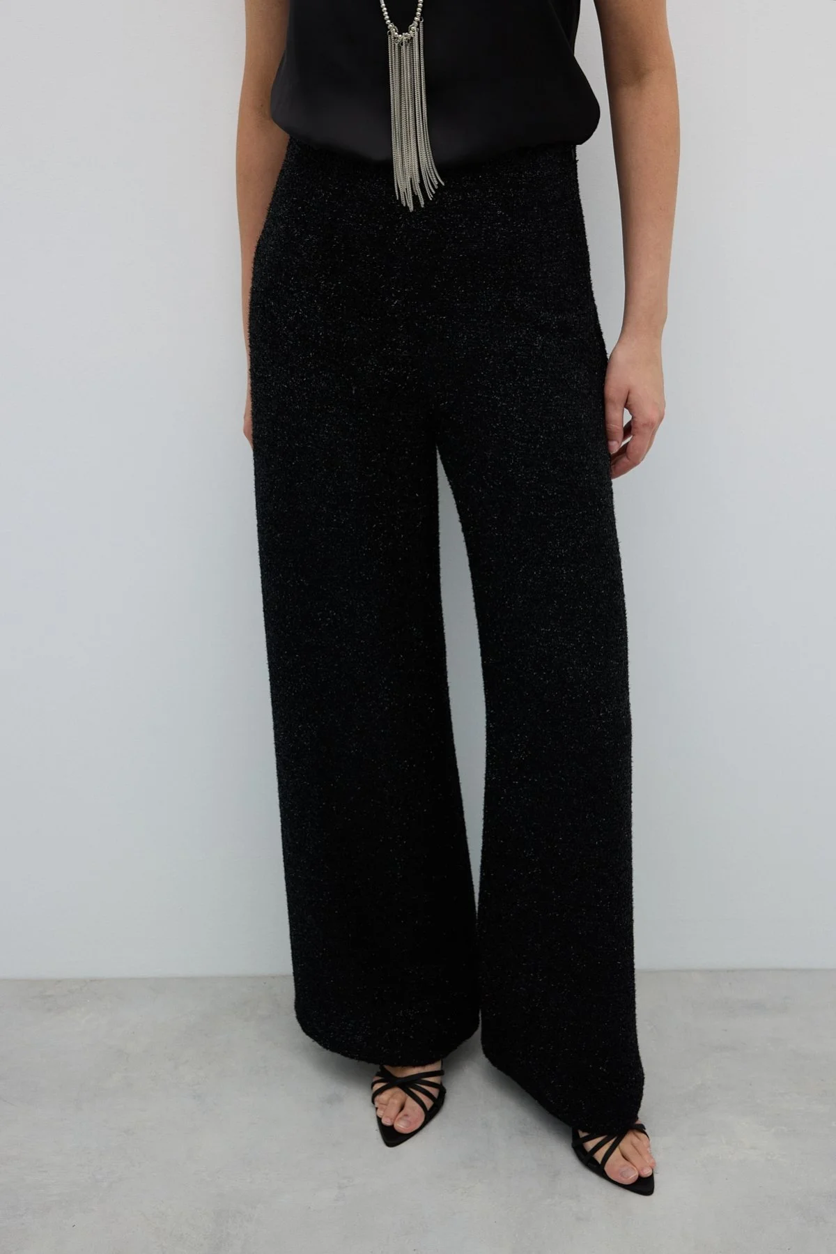 Geniş Paça Pantolon Siyah - 4